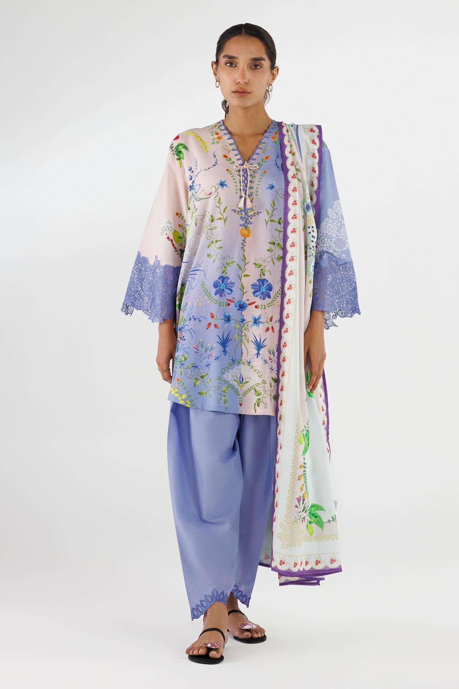 Sana Safinaz | Luxury Pret | Muzlin Linen Suit FW25MUZ017BP3 - House Of Hania