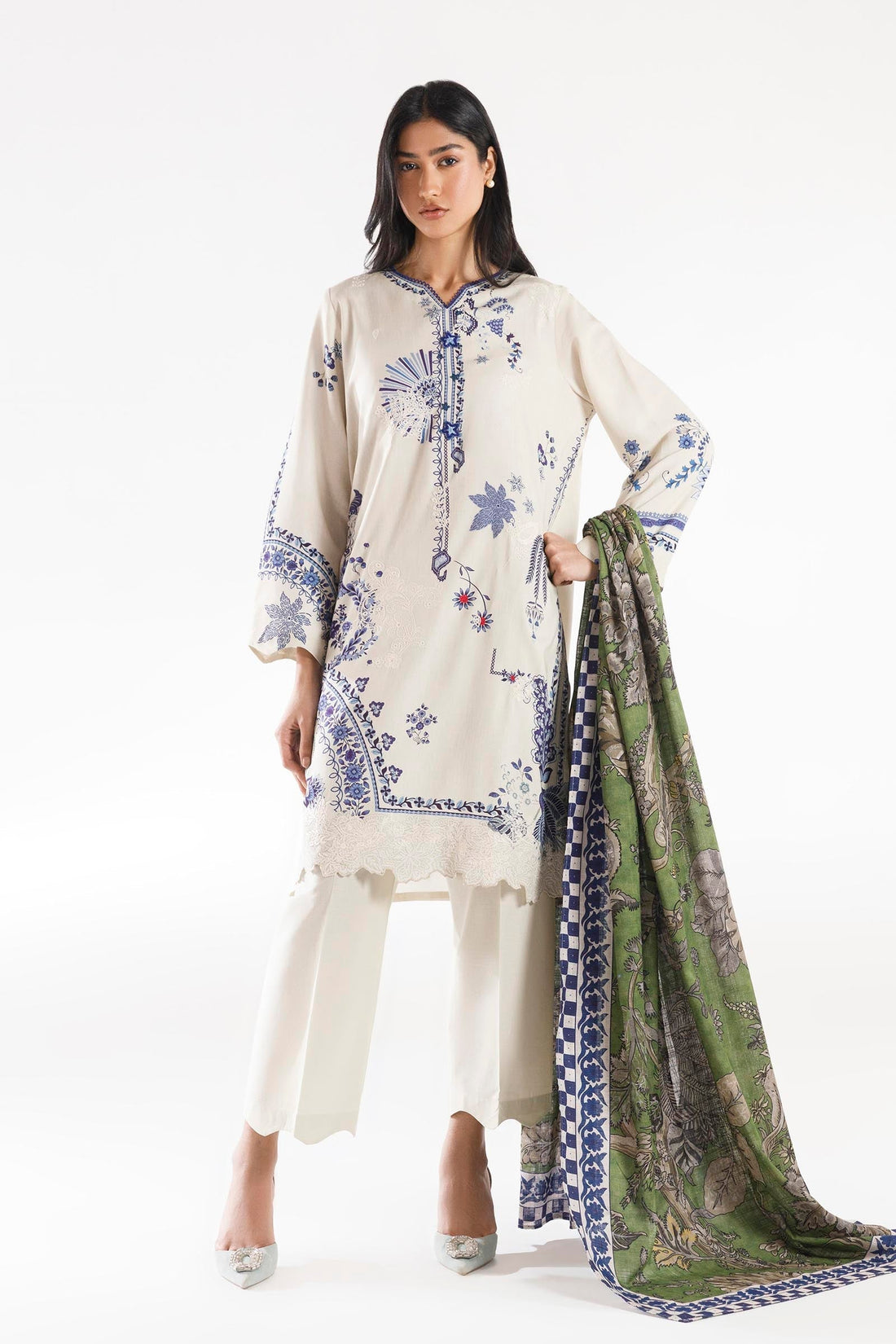 Sana Safinaz | Luxury Pret | Muzlin Linen Suit FW25MUZ020BP3 - House Of Hania