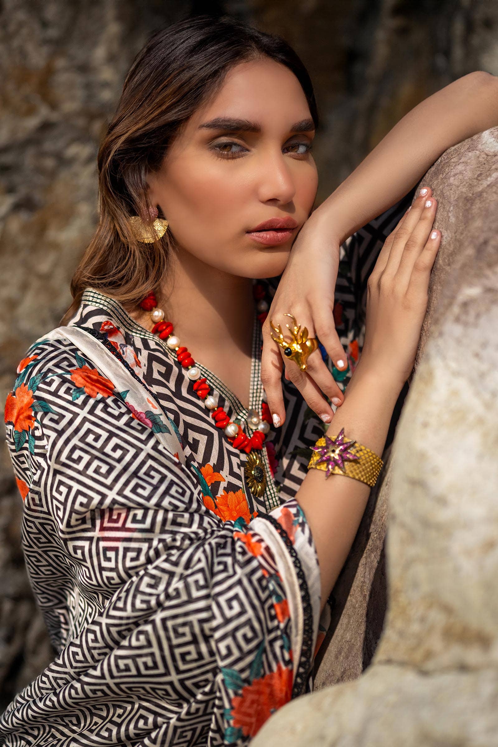 Sana Safinaz | Mahay Spring 24 | H241-013A-2BK - House Of Hania