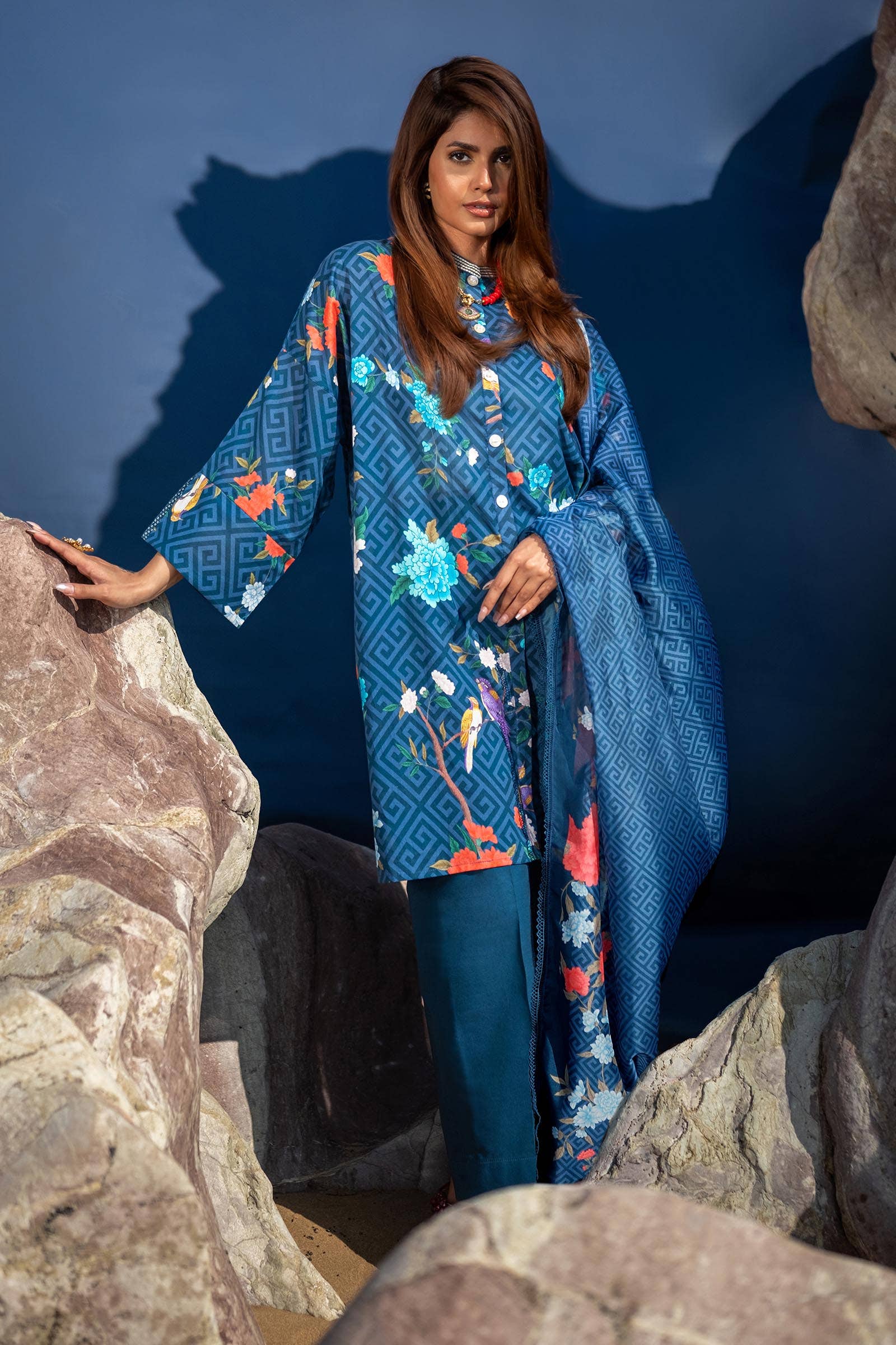 Sana Safinaz | Mahay Spring 24 | H241-013B-2BK - House Of Hania