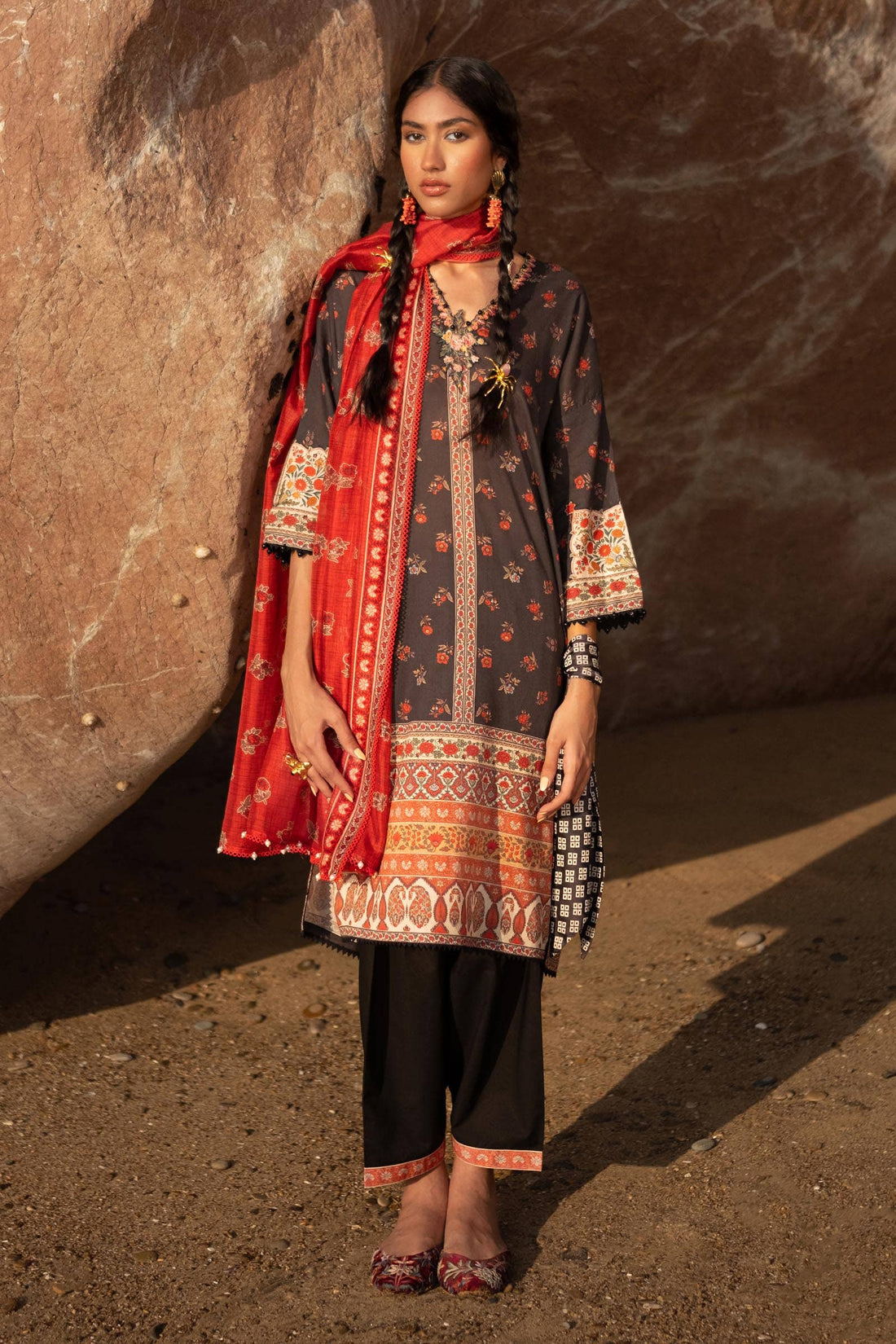 Sana Safinaz | Mahay Spring 24 | H241-017A-2BK - House Of Hania