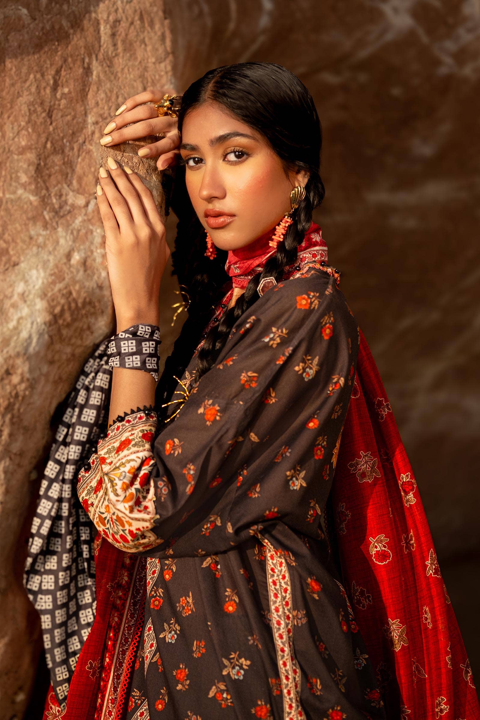 Sana Safinaz | Mahay Spring 24 | H241-017A-2BK - House Of Hania