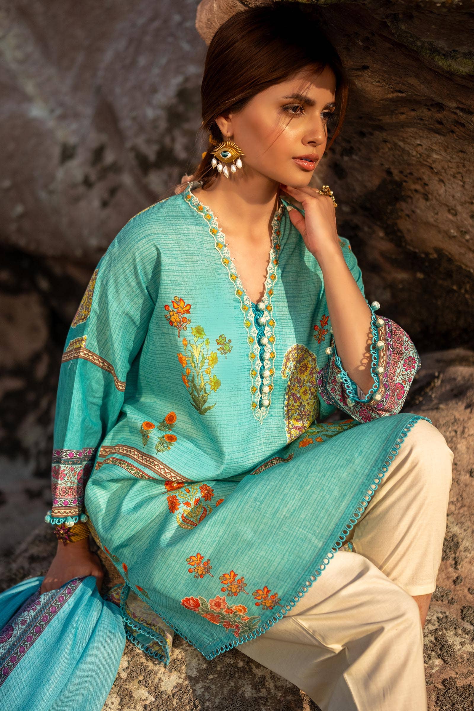 Sana Safinaz | Mahay Spring 24 | H241-022B-2BS - House Of Hania
