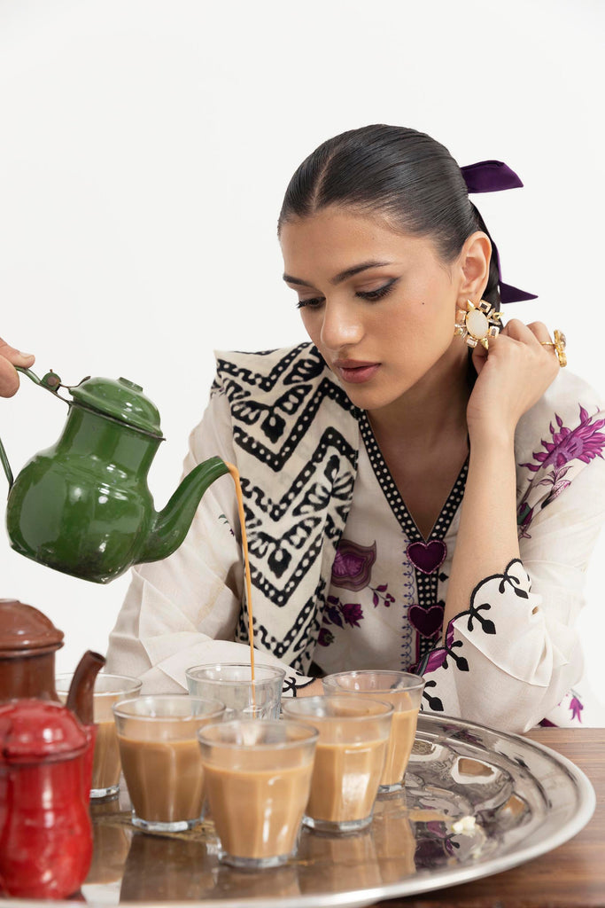 Sana Safinaz | Mahay Winter 25 | H255-004B-3CY - House Of Hania