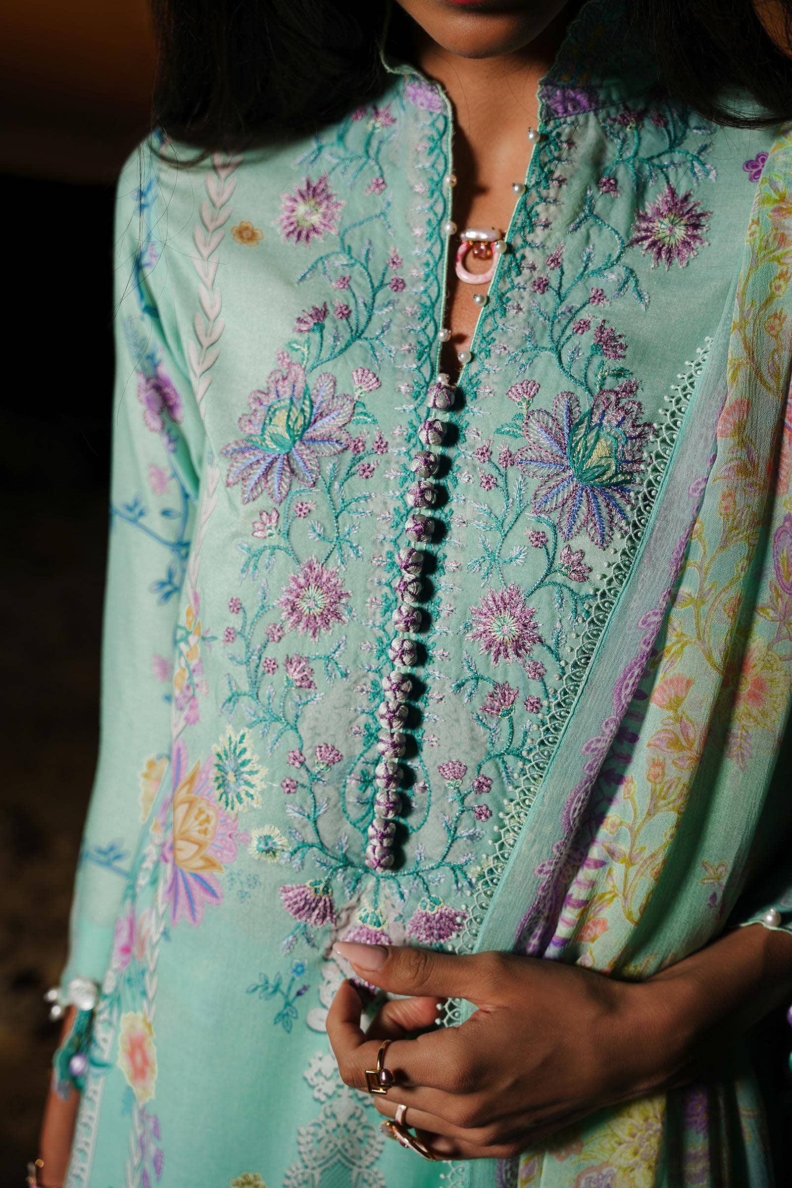 Sana Safinaz | Muzlin Spring 24 | M241-008B-CI - House Of Hania