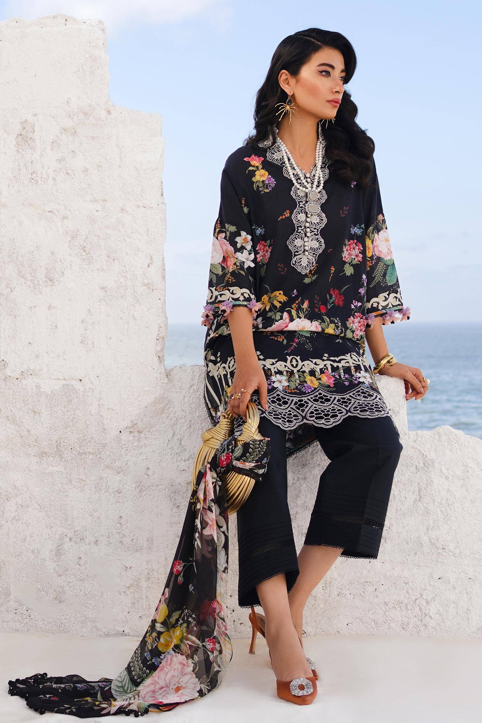 Sana Safinaz | Muzlin Spring 24 | M241-012B-CI - House Of Hania