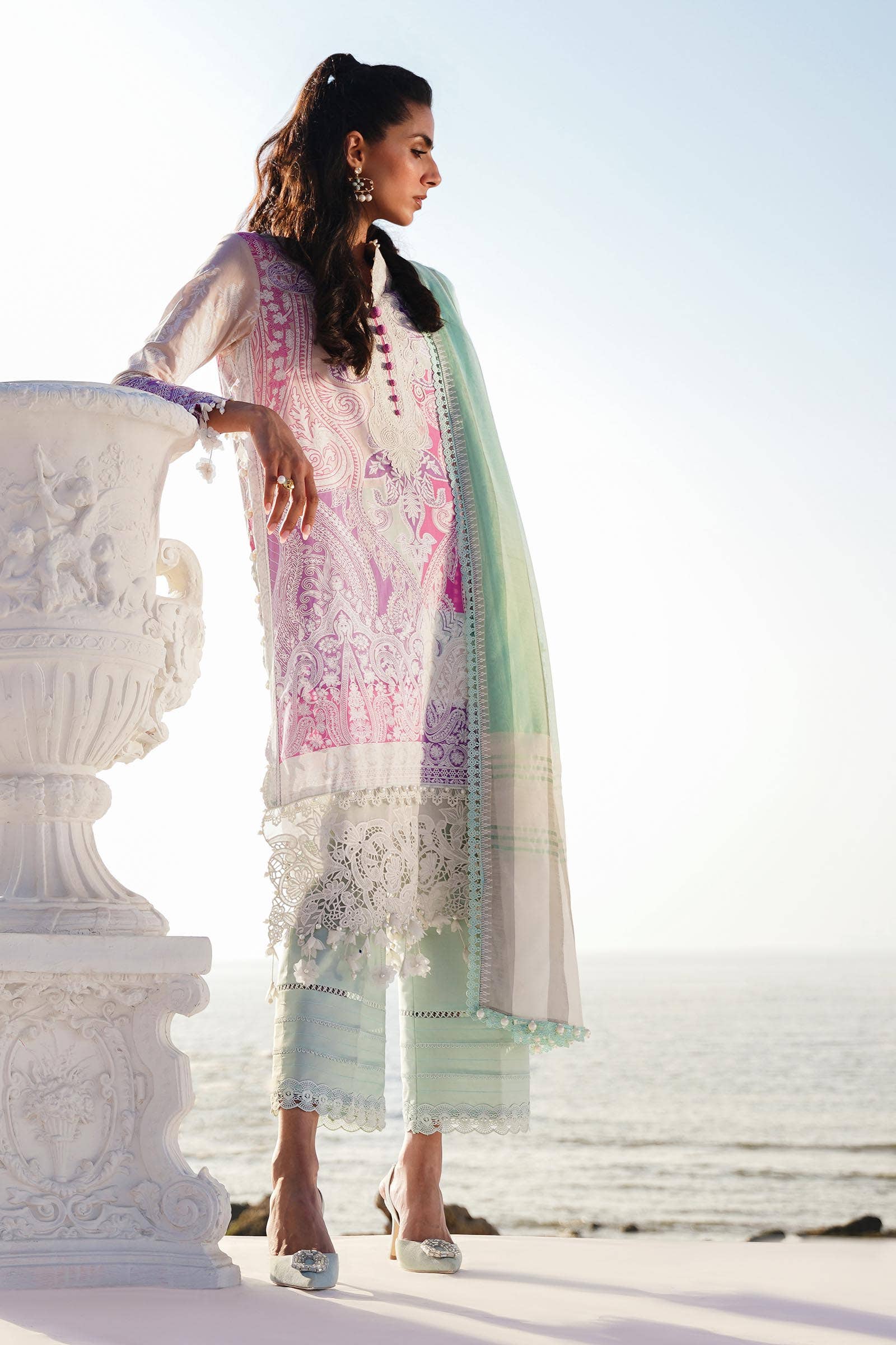 Sana Safinaz | Muzlin Spring 24 | M241-015B-DG - House Of Hania