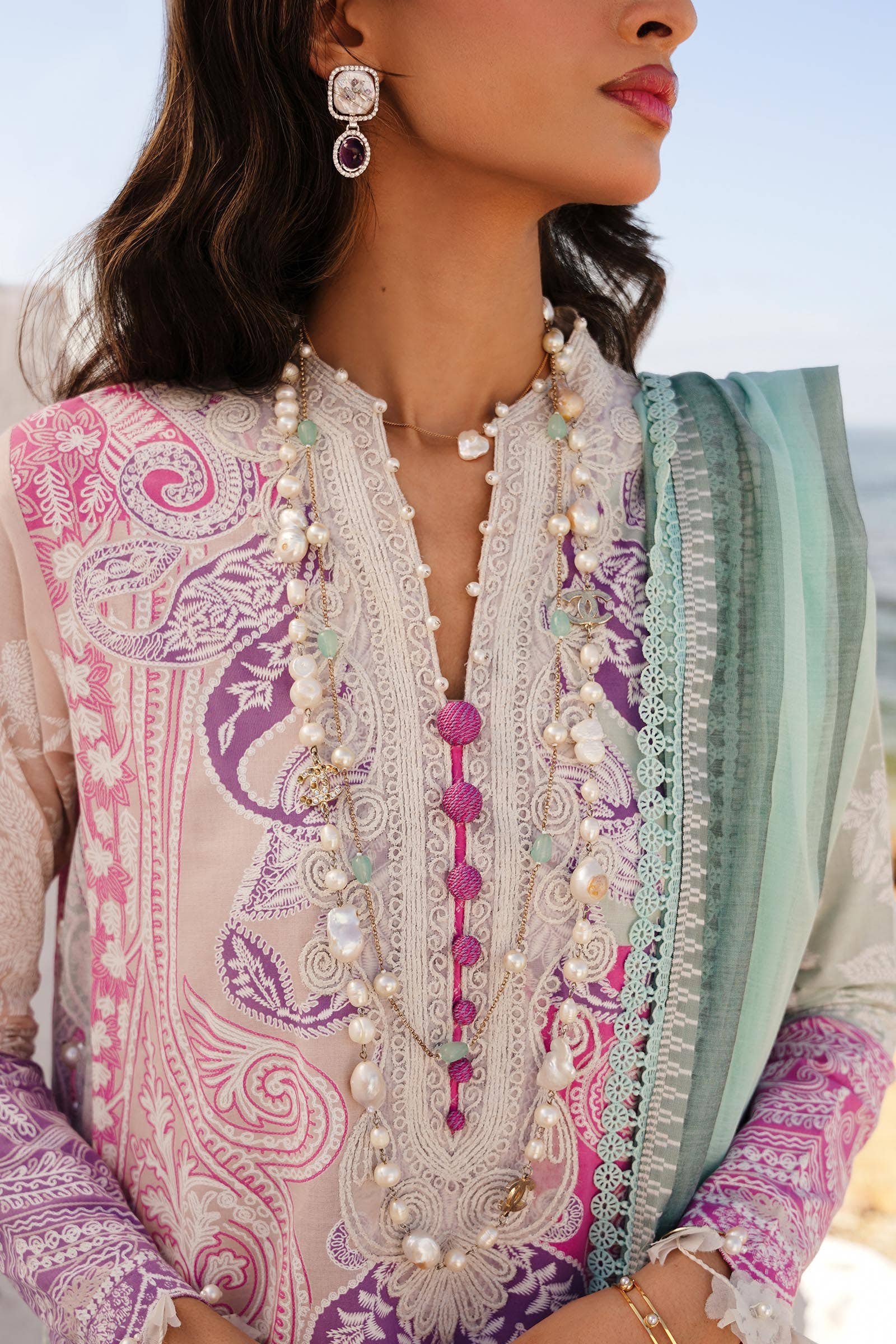 Sana Safinaz | Muzlin Spring 24 | M241-015B-DG - House Of Hania