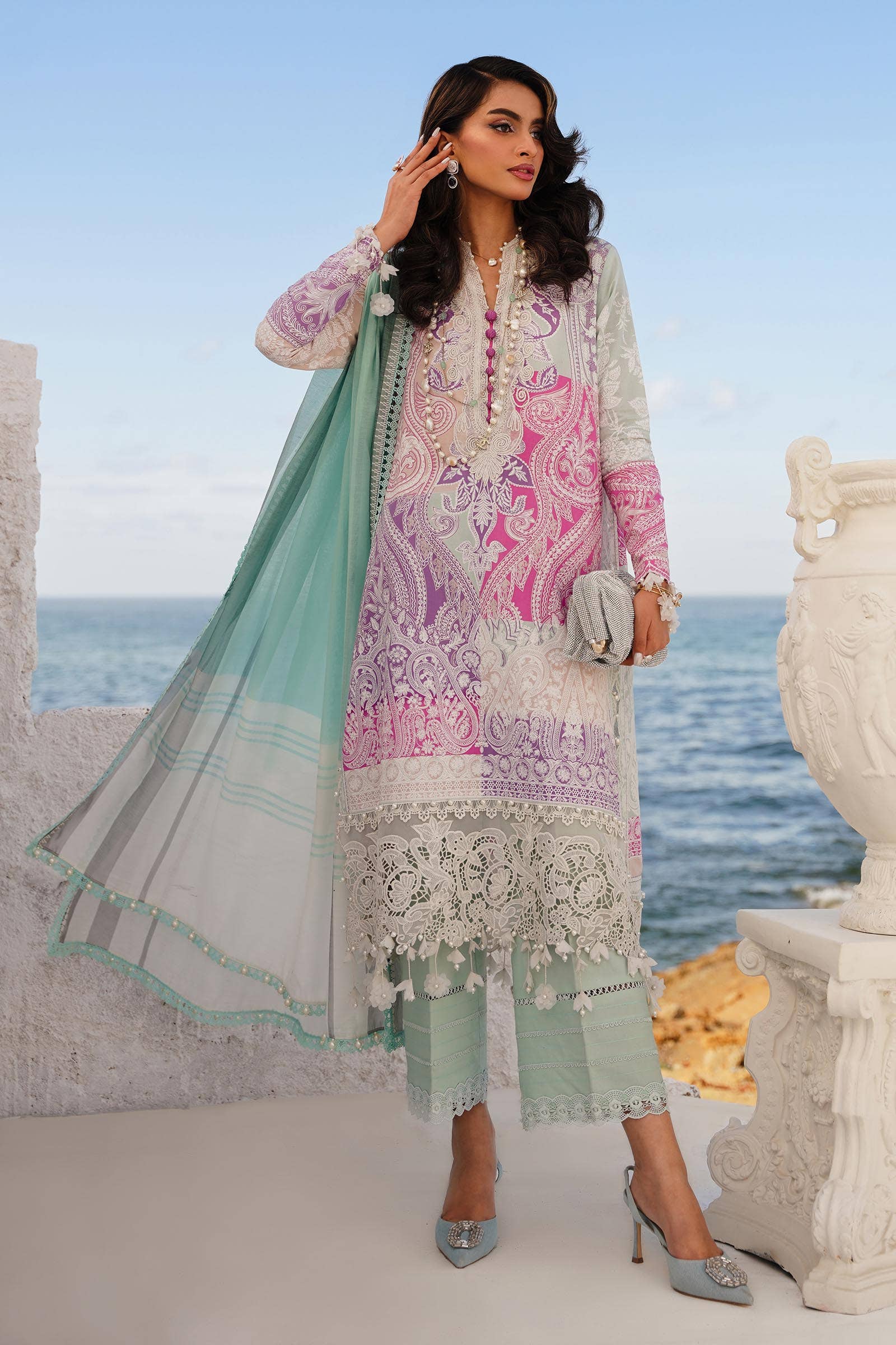Sana Safinaz | Muzlin Spring 24 | M241-015B-DG - House Of Hania