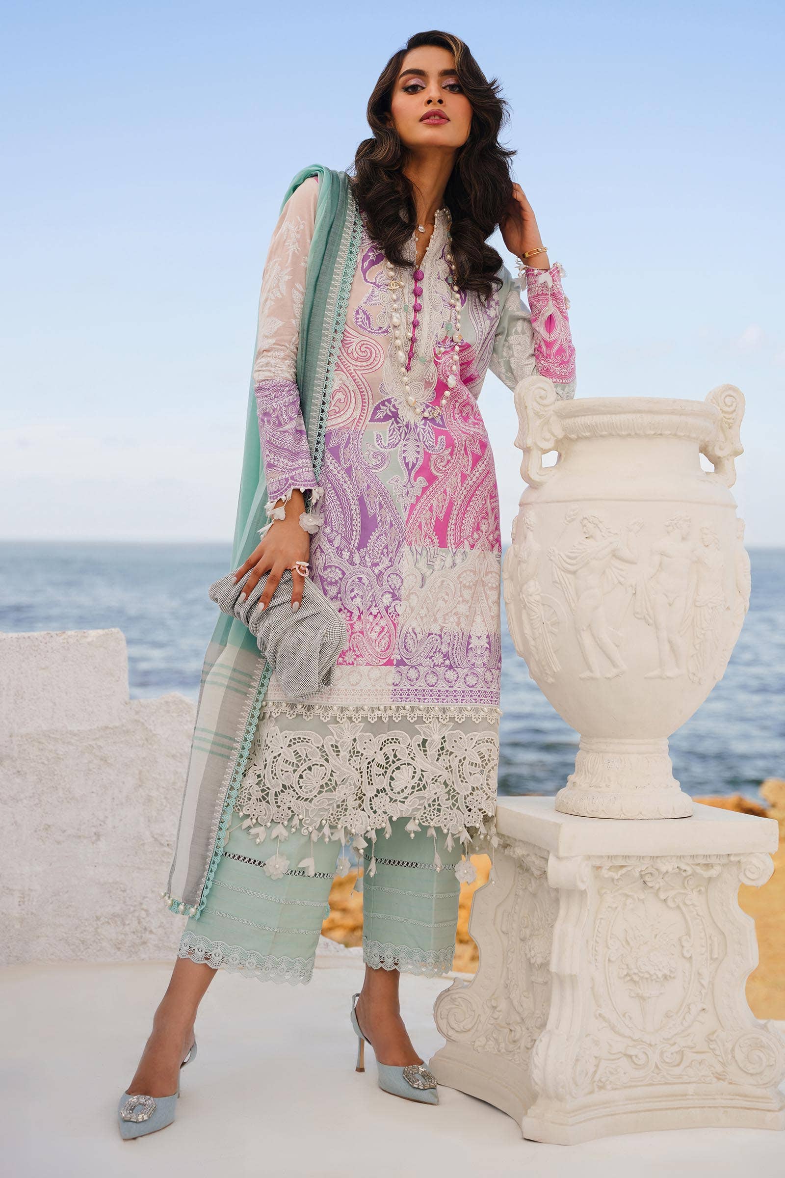 Sana Safinaz | Muzlin Spring 24 | M241-015B-DG - House Of Hania
