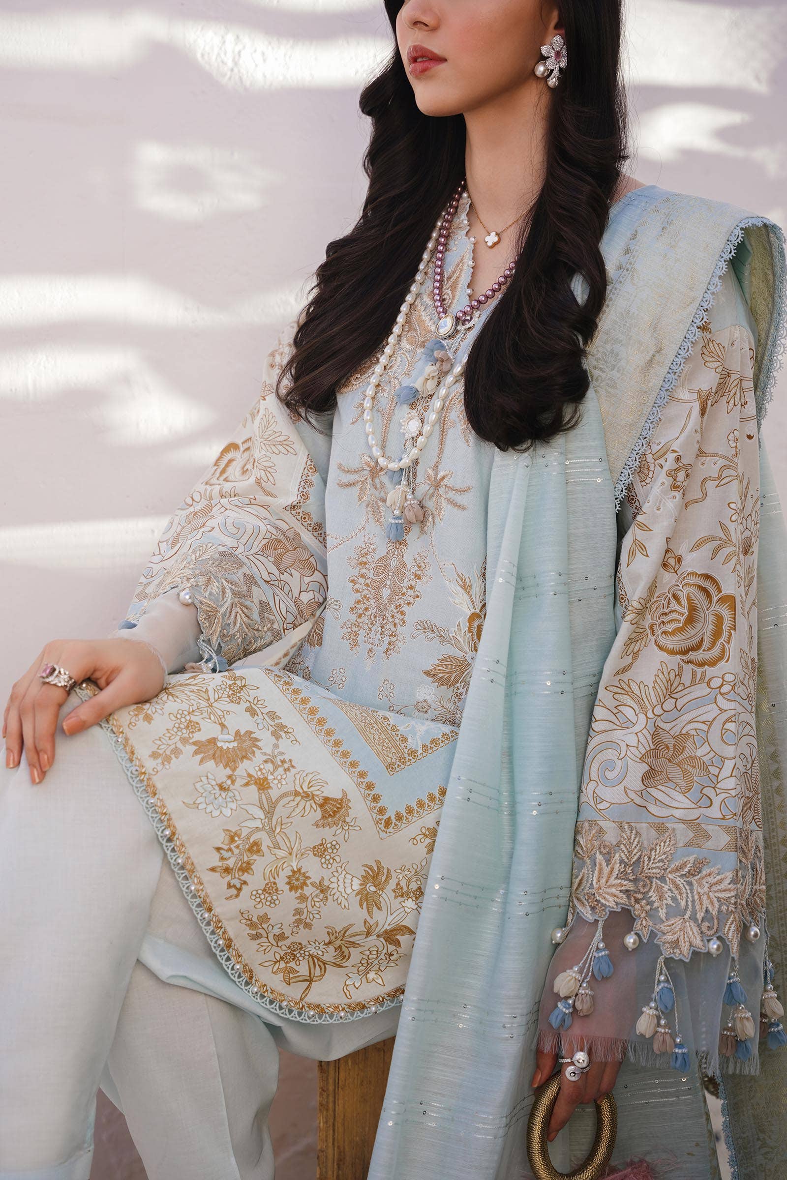 Sana Safinaz | Muzlin Spring 24 | M241-018B-CM - House Of Hania