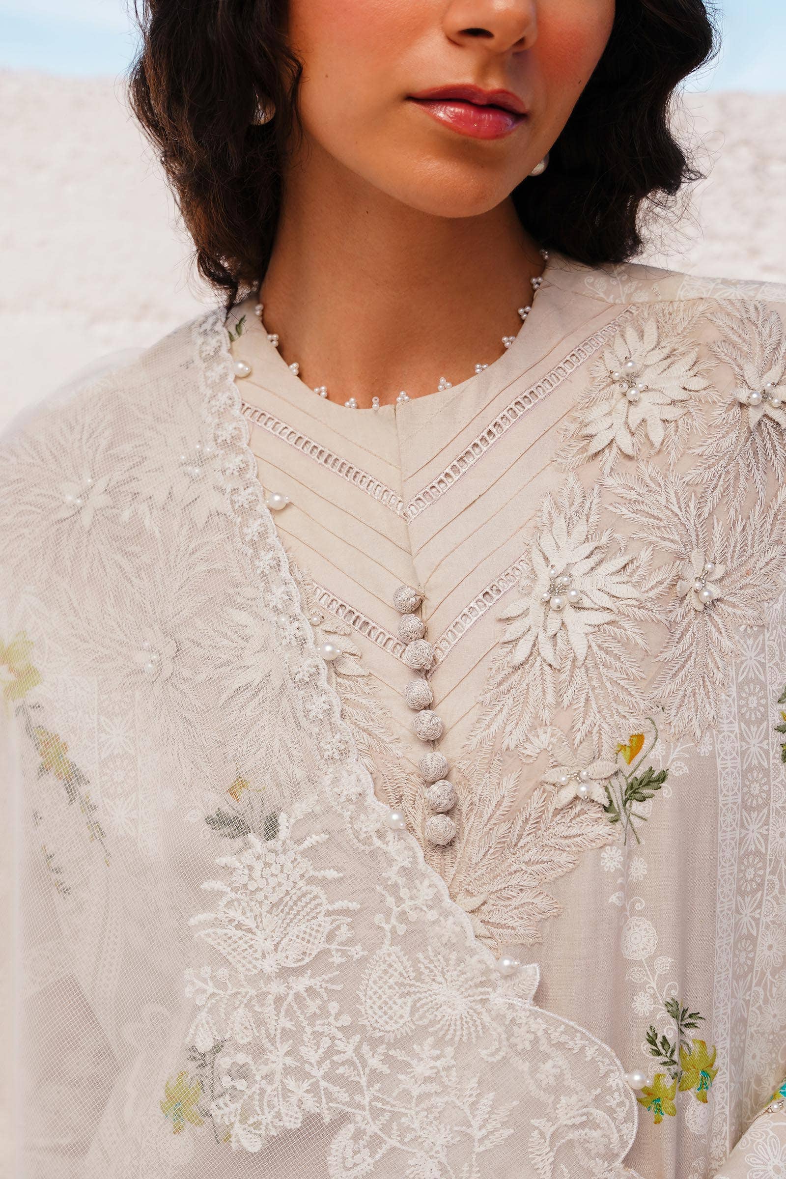 Sana Safinaz | Muzlin Spring 24 | M241-020A-CW - House Of Hania
