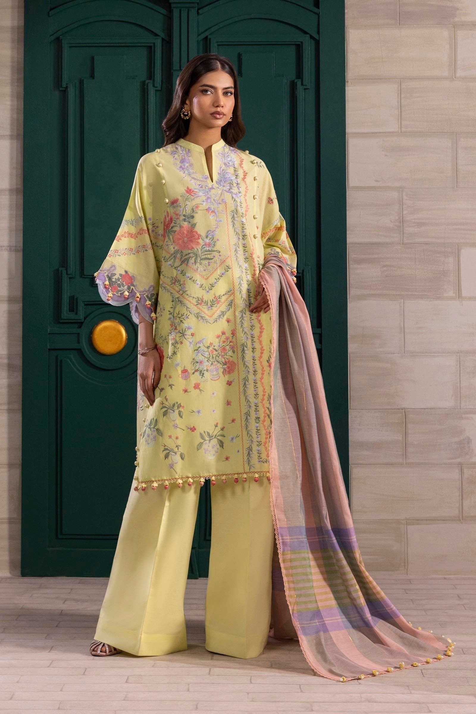 Sana Safinaz | Muzlin Spring 25 | M251-001B-3DG - House Of Hania