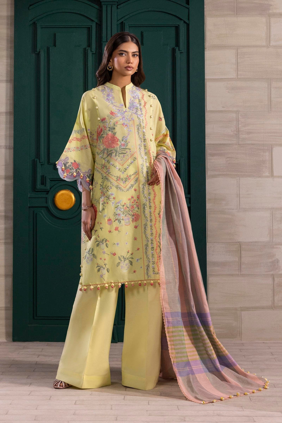 Sana Safinaz | Muzlin Spring 25 | M251-001B-3DG - House Of Hania