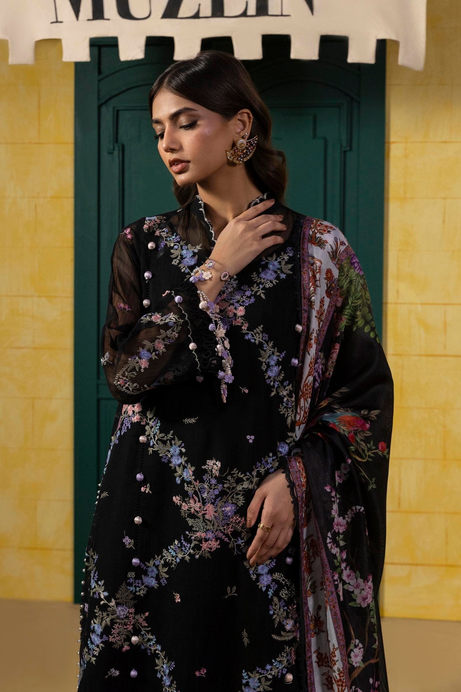 Sana Safinaz | Muzlin Spring 25 | M251-002B-3CV - House Of Hania