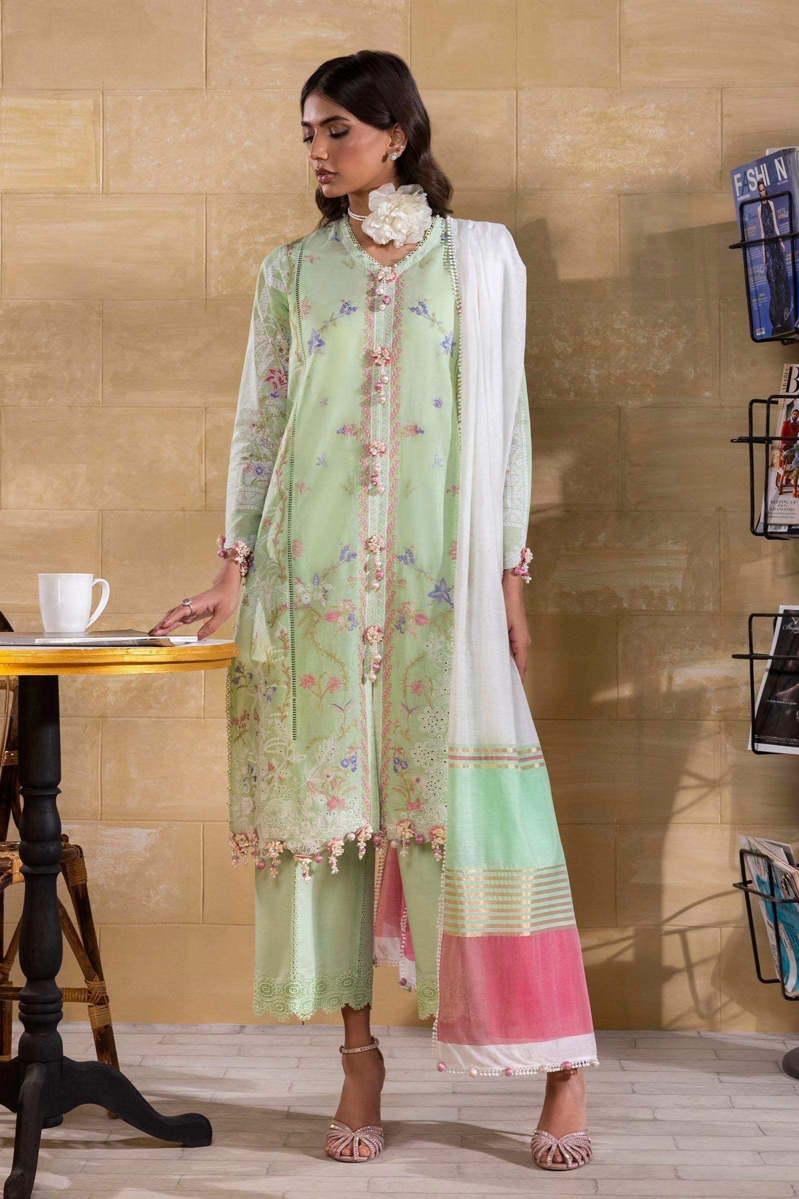 Sana Safinaz | Muzlin Spring 25 | M251-008A-3DG - House Of Hania