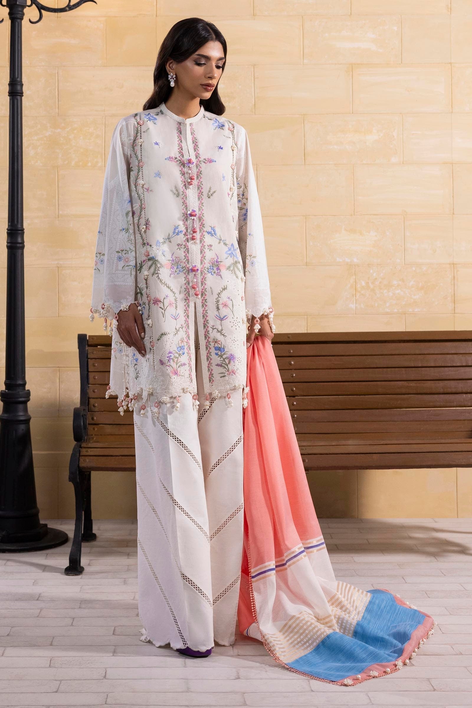 Sana Safinaz | Muzlin Spring 25 | M251-008B-3DG - House Of Hania