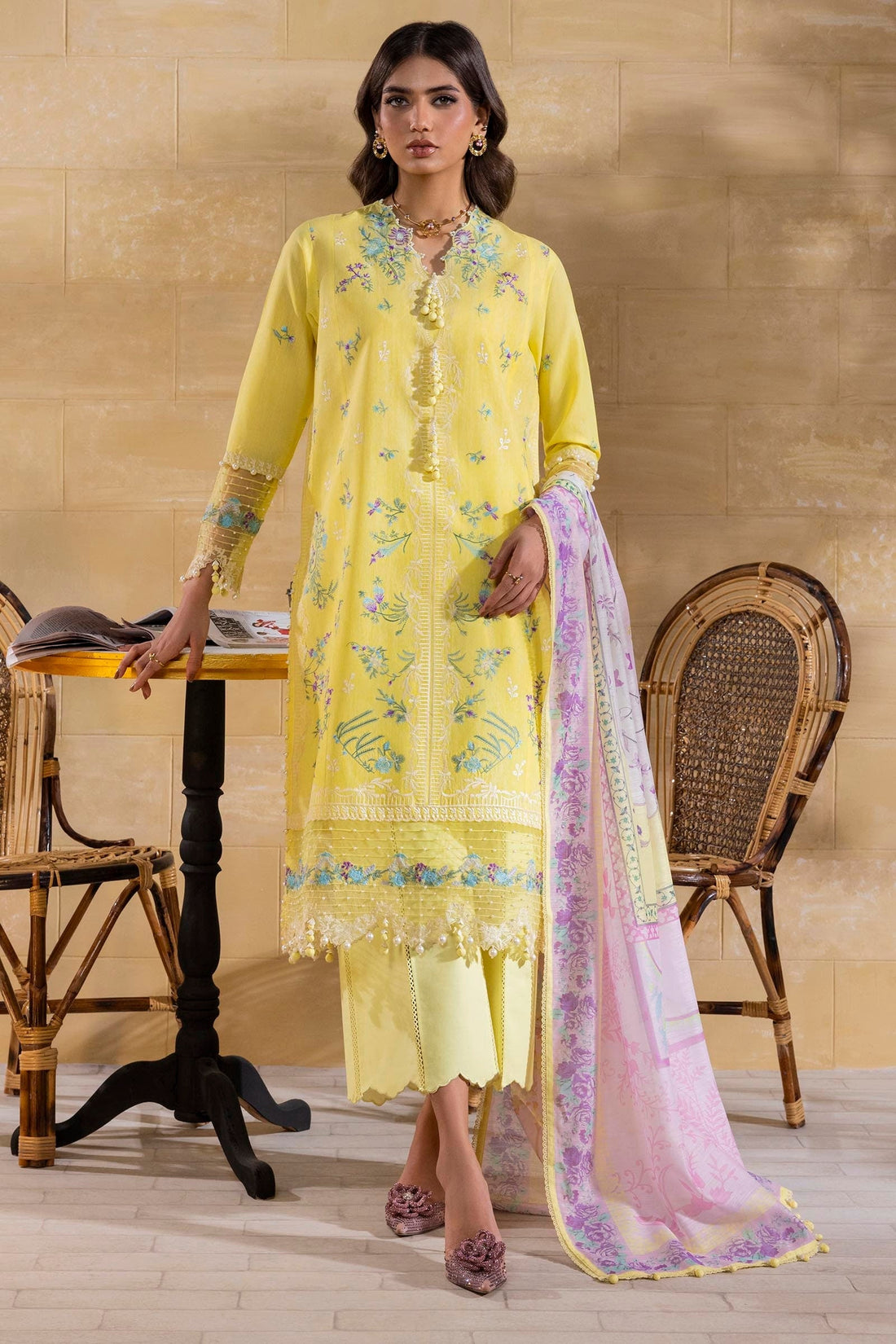 Sana Safinaz | Muzlin Spring 25 | M251-011B-3CV - House Of Hania