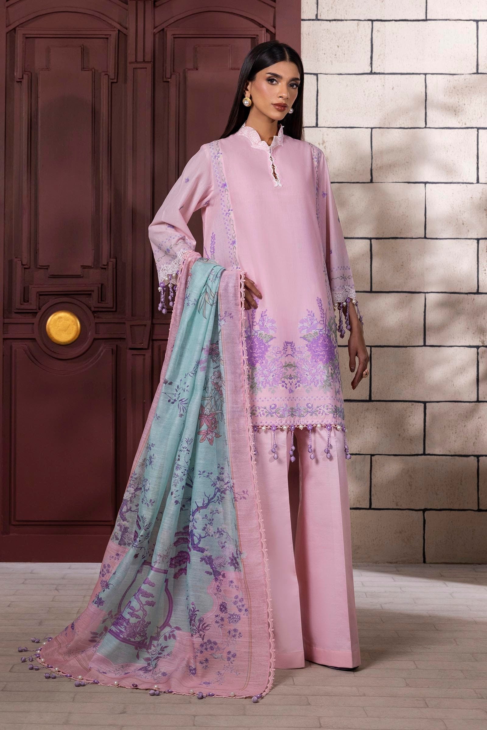 Sana Safinaz | Muzlin Spring 25 | M251-012B-3CV - House Of Hania