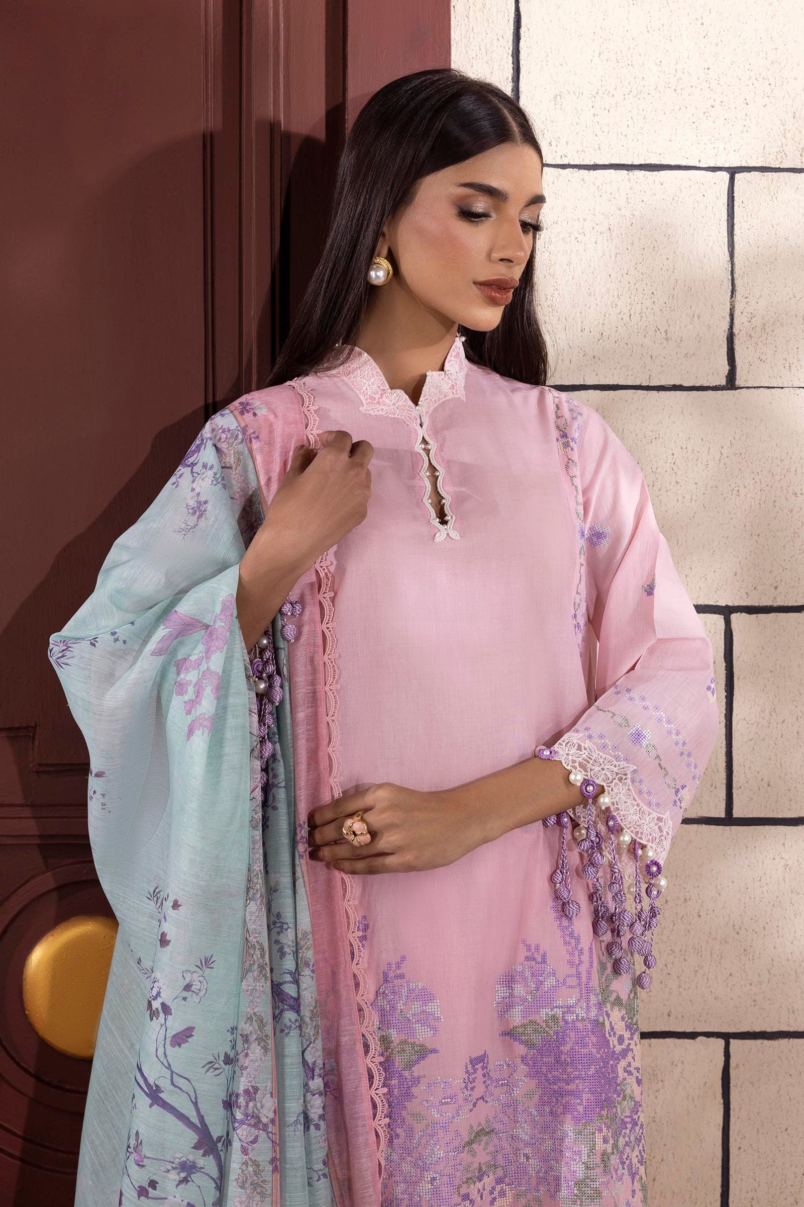Sana Safinaz | Muzlin Spring 25 | M251-012B-3CV - House Of Hania