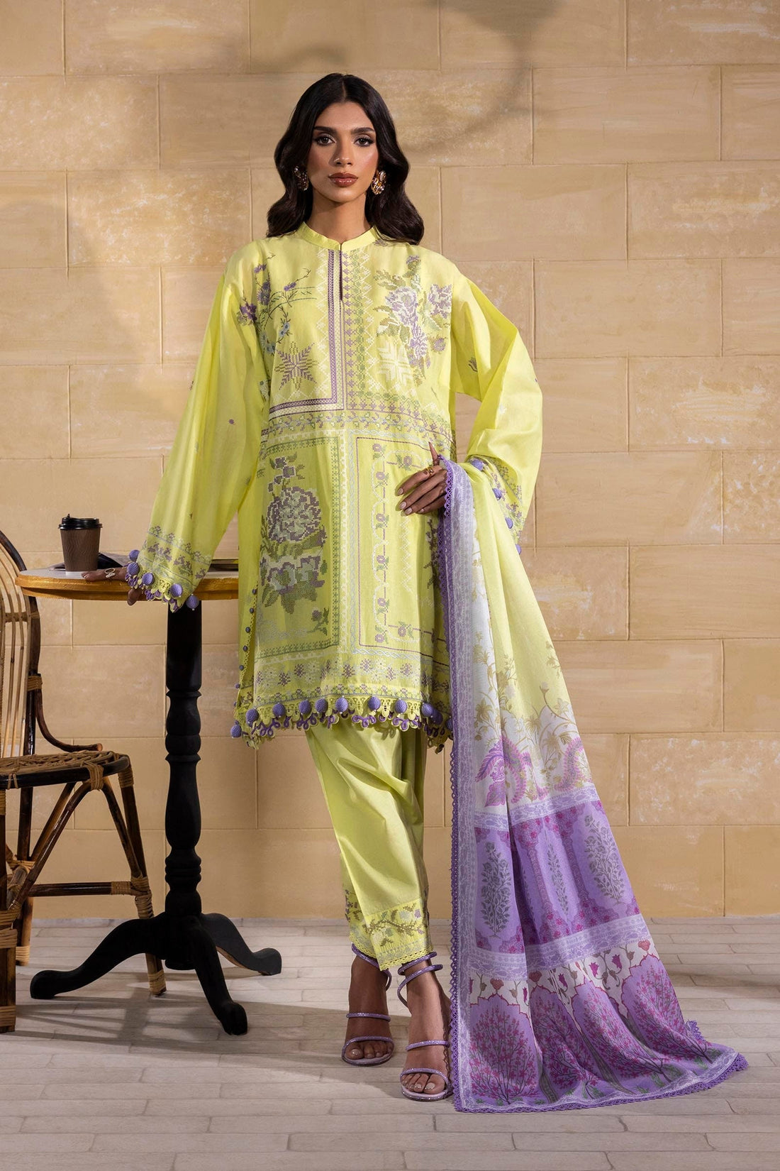 Sana Safinaz | Muzlin Spring 25 | M251-018B-3CT - House Of Hania