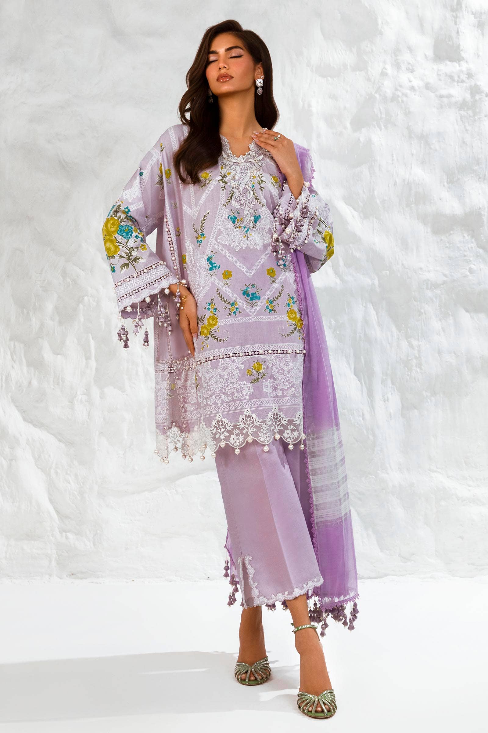 Sana Safinaz | Muzlin Summer 24 | 007A-DG - House Of Hania