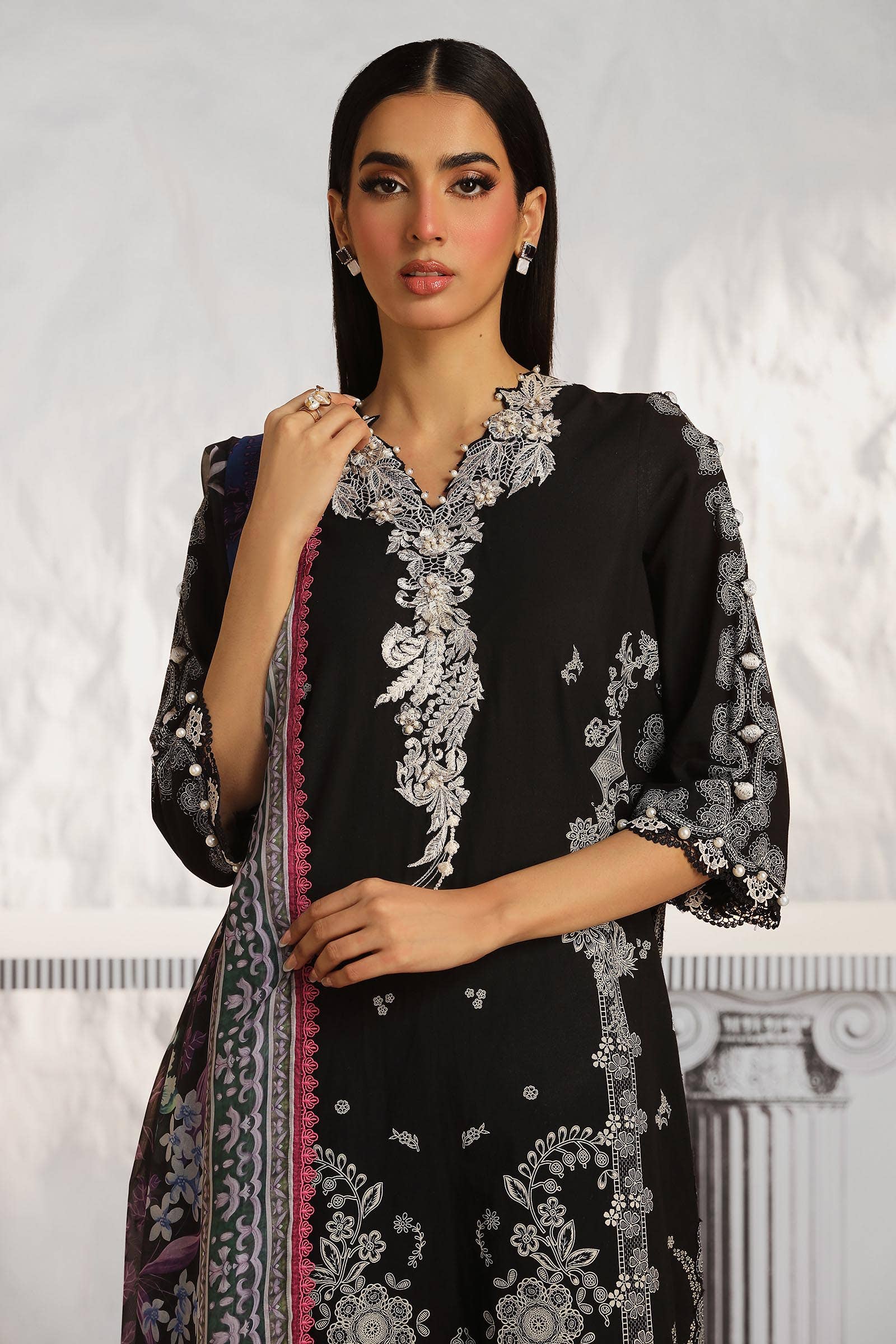 Sana Safinaz | Muzlin Summer 24 | 008A-CK - House Of Hania