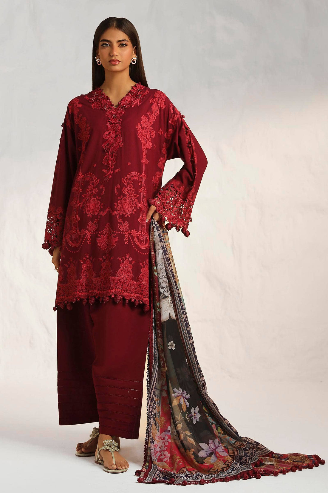 Sana Safinaz | Muzlin Summer 24 | 008B-CK - House Of Hania