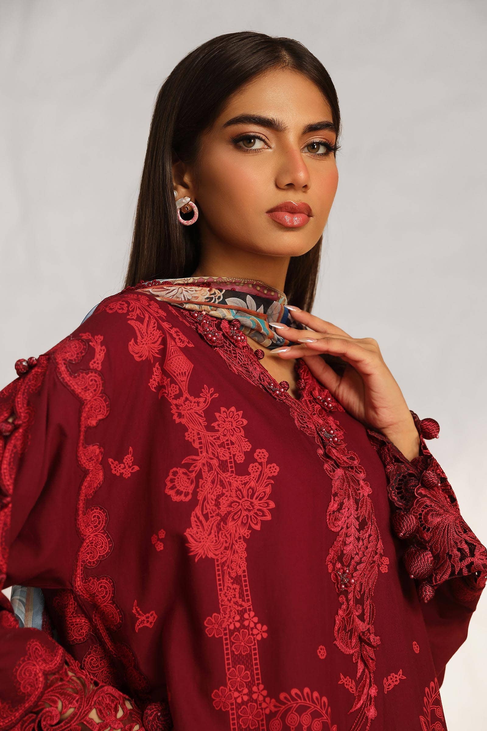 Sana Safinaz | Muzlin Summer 24 | 008B-CK - House Of Hania