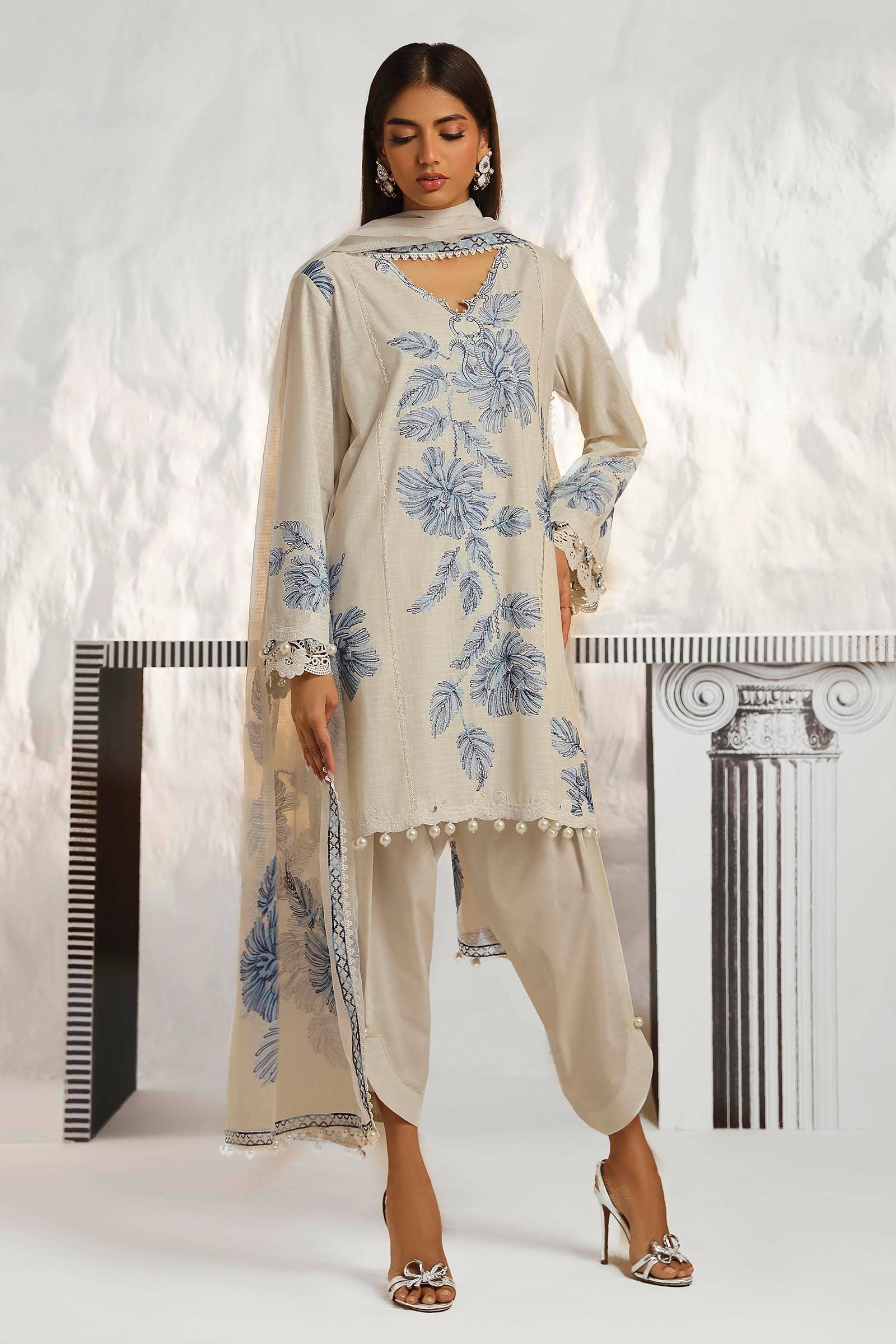 Sana Safinaz | Muzlin Summer 24 | 011A-CT - House Of Hania