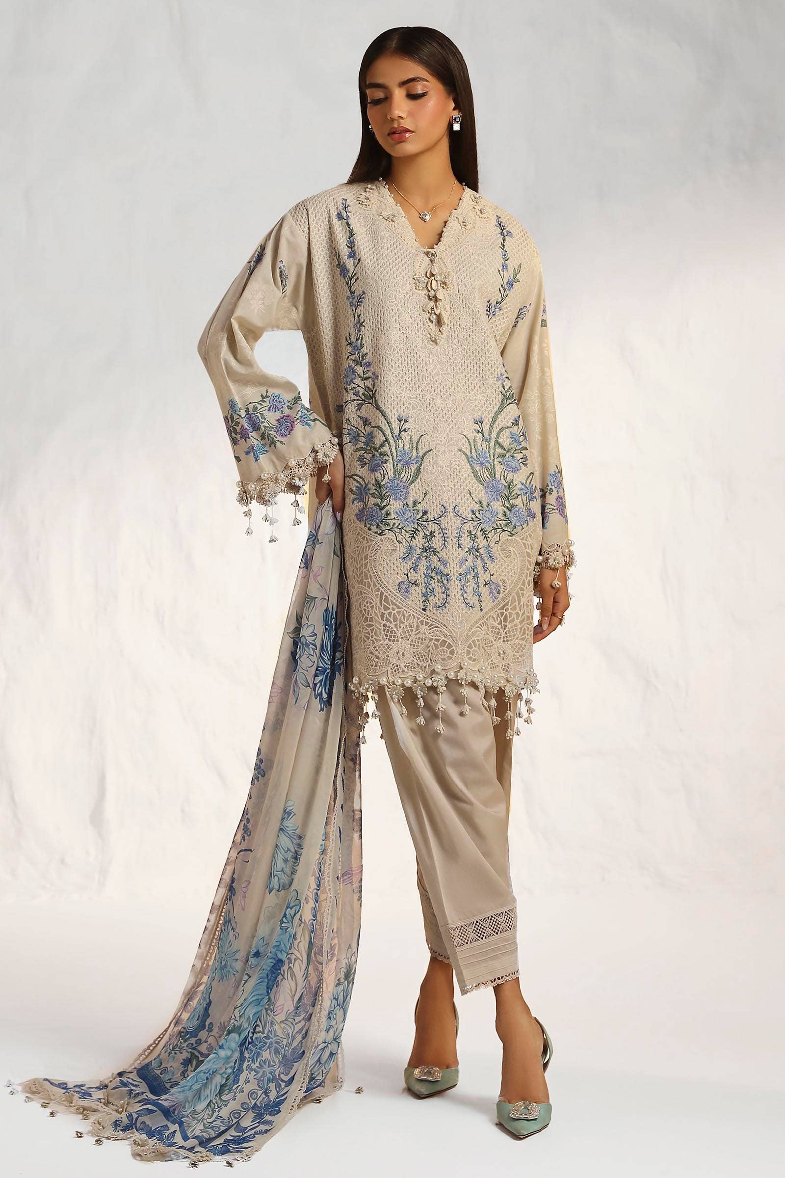 Sana Safinaz | Muzlin Summer 24 | 012B-CJ - House Of Hania