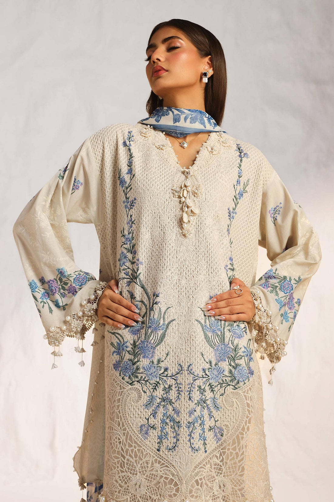 Sana Safinaz | Muzlin Summer 24 | 012B-CJ - House Of Hania
