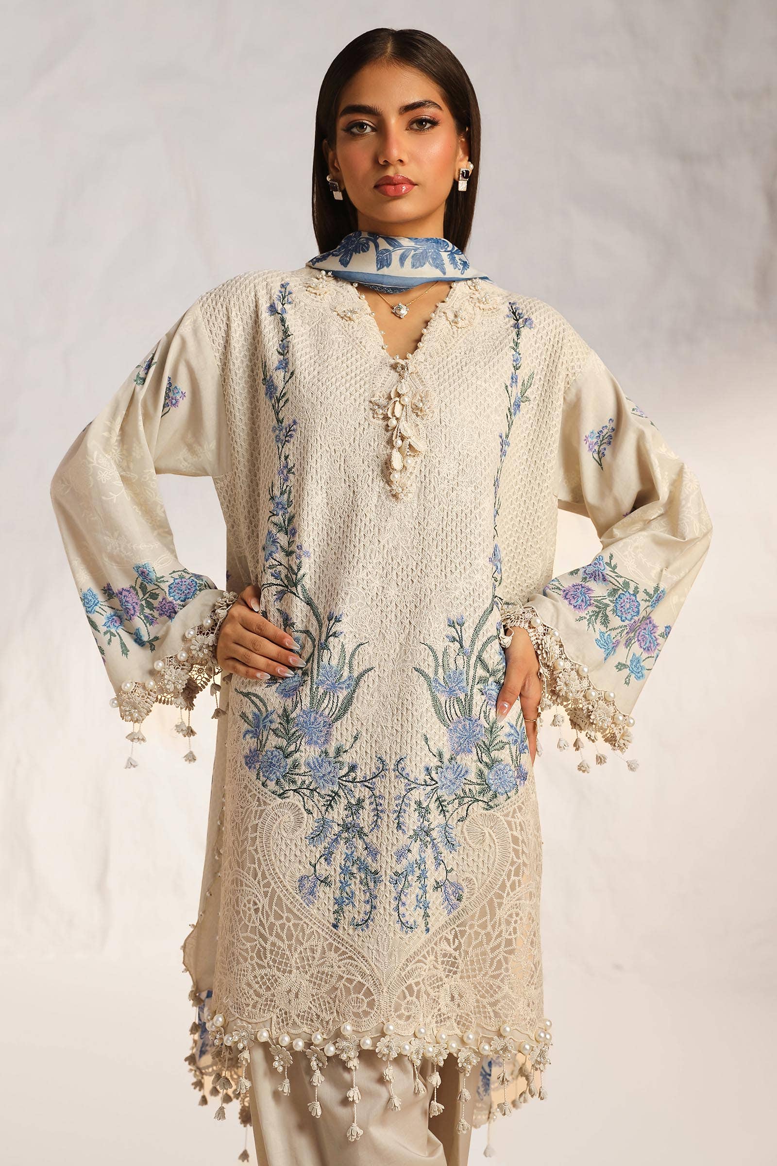 Sana Safinaz | Muzlin Summer 24 | 012B-CJ - House Of Hania