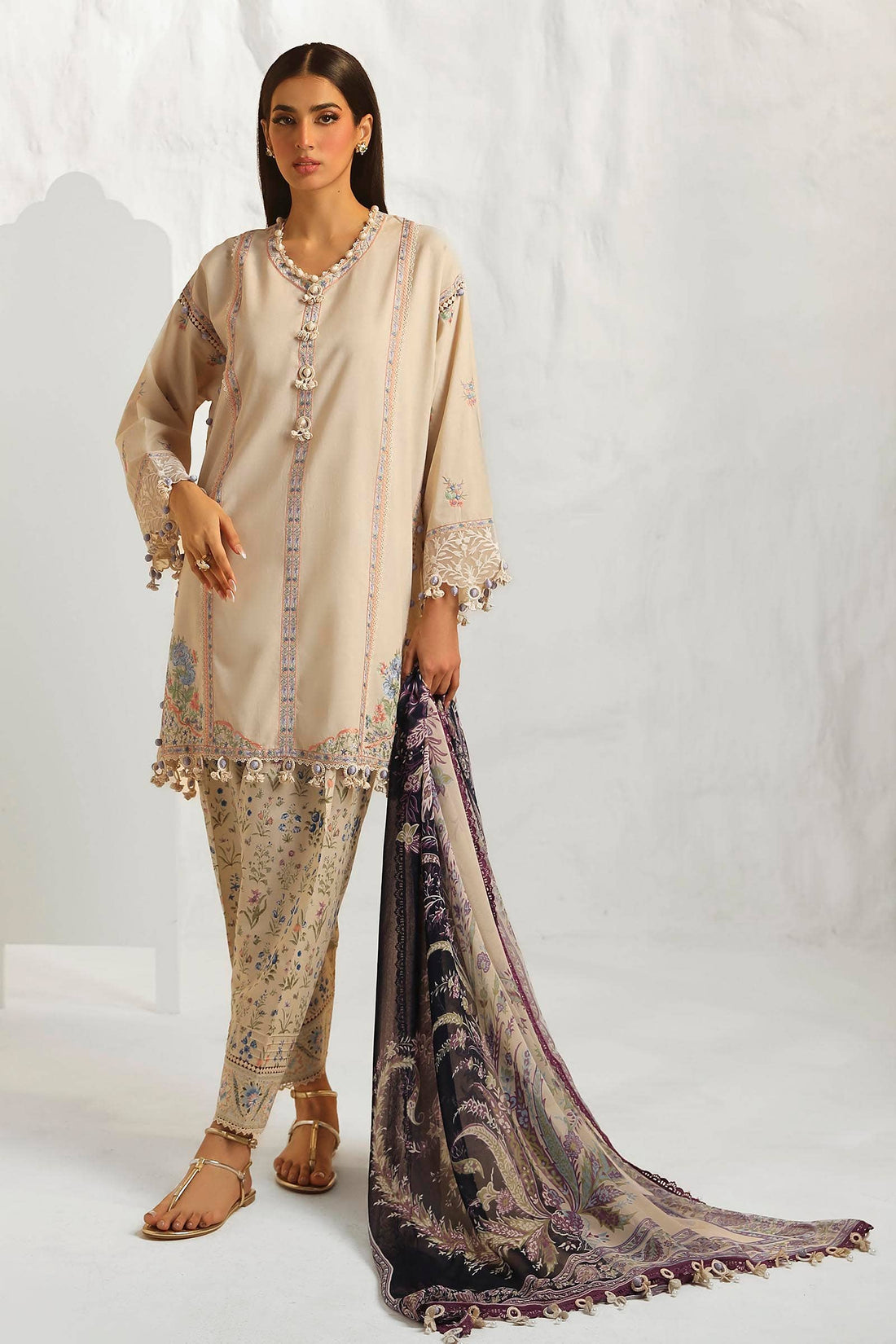 Sana Safinaz | Muzlin Summer 24 | 014A-CJ - House Of Hania