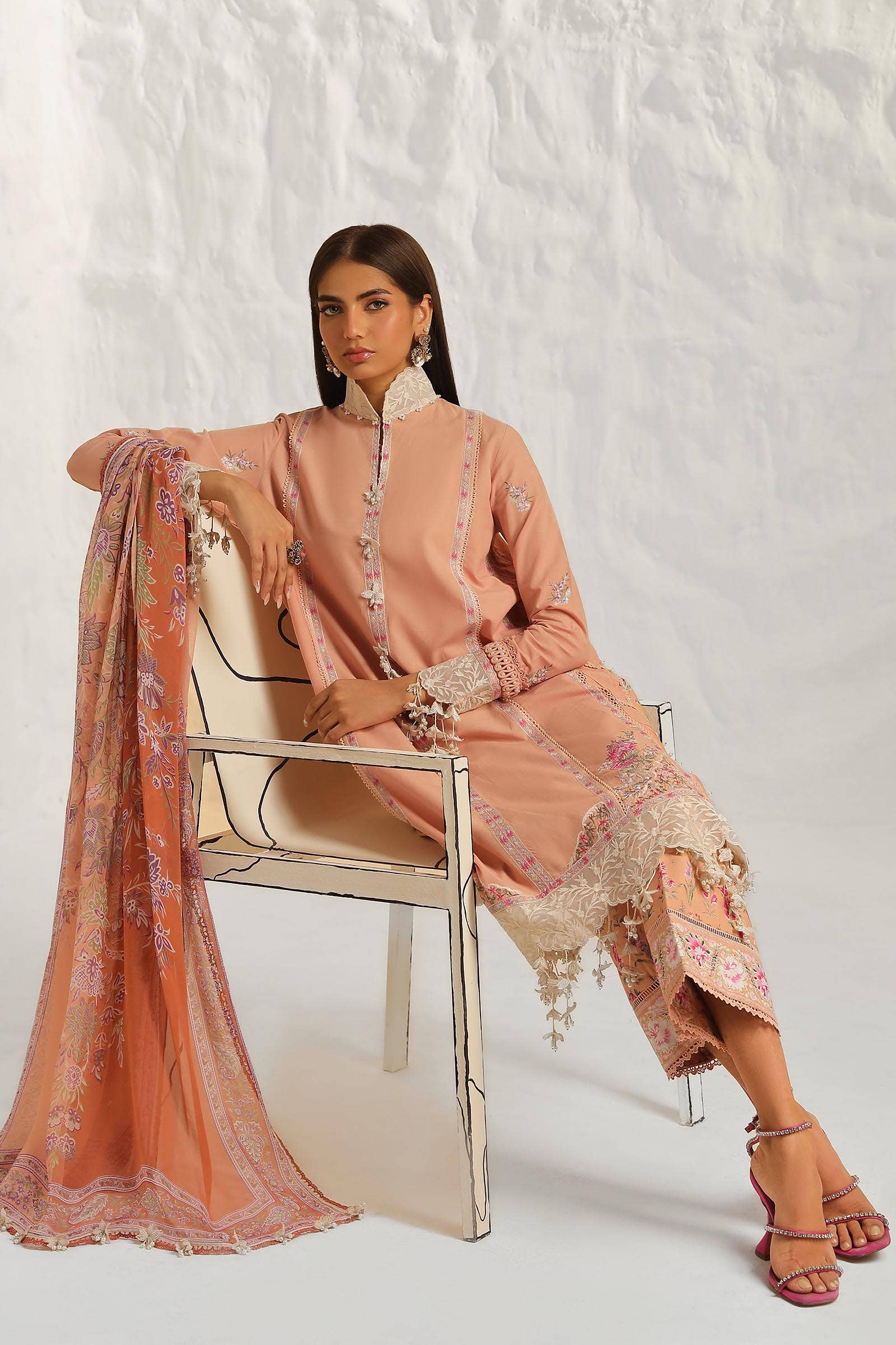 Sana Safinaz | Muzlin Summer 24 | 014B-CJ - House Of Hania