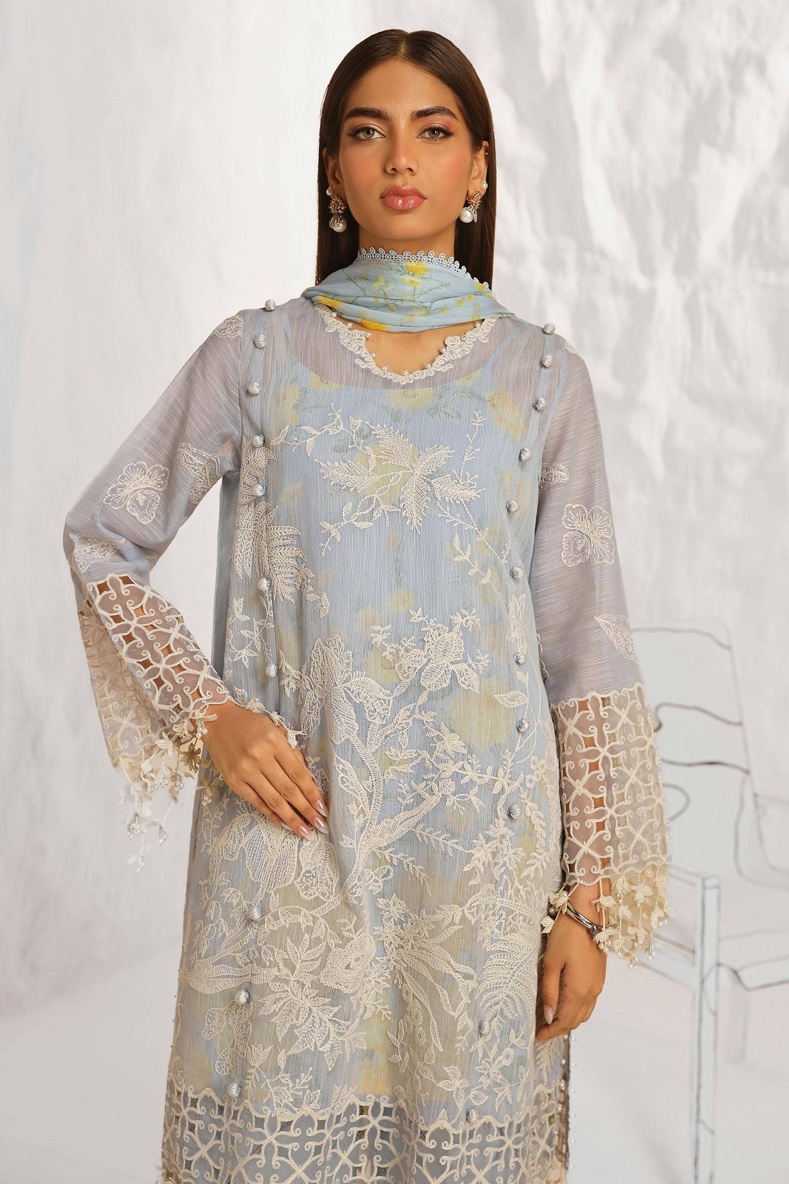 Sana Safinaz | Muzlin Summer 24 | 016A-CJ - House Of Hania