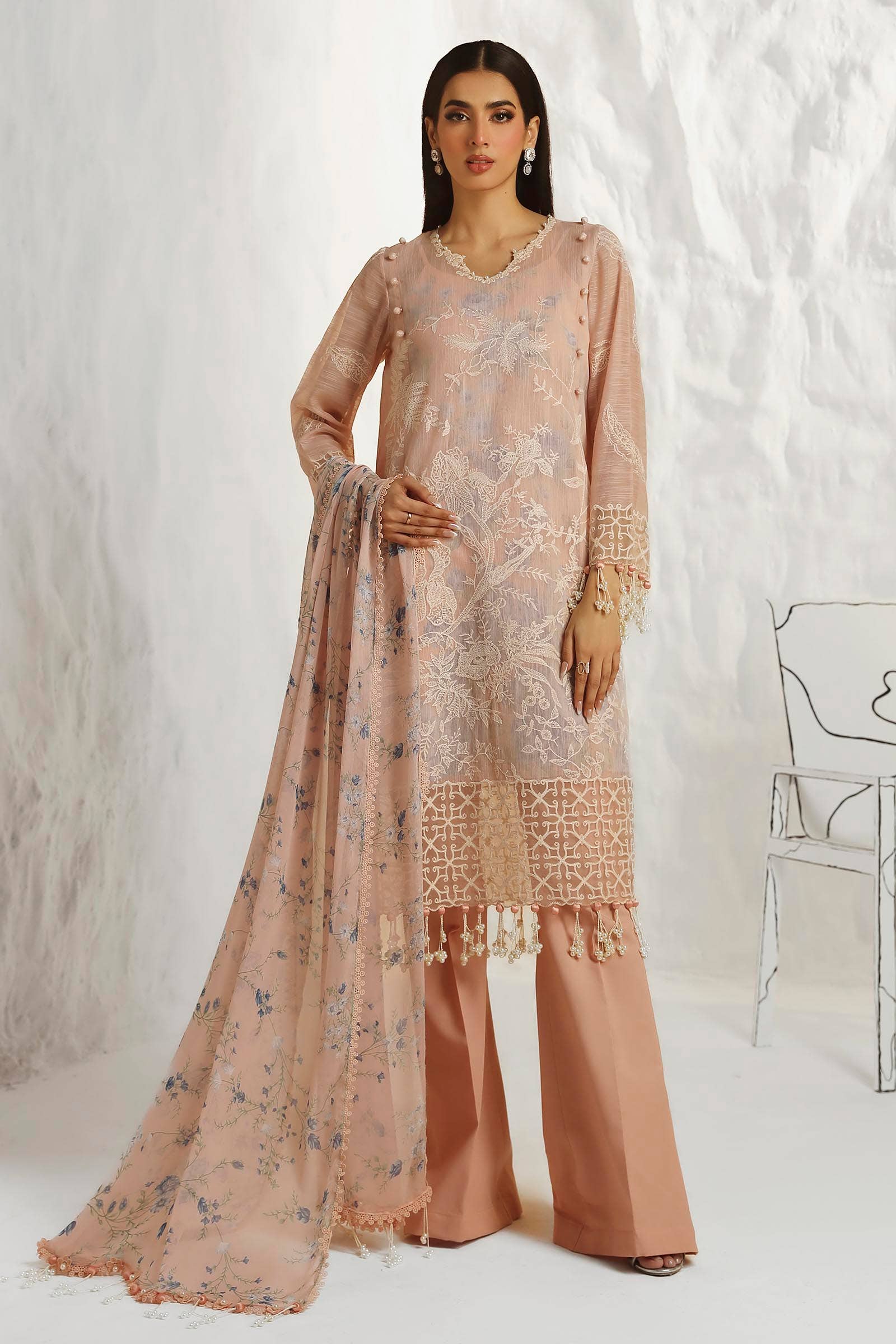 Sana Safinaz | Muzlin Summer 24 | 016B-CJ - House Of Hania