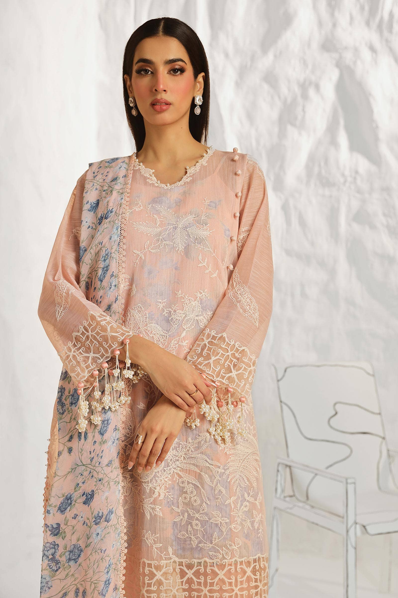 Sana Safinaz | Muzlin Summer 24 | 016B-CJ - House Of Hania