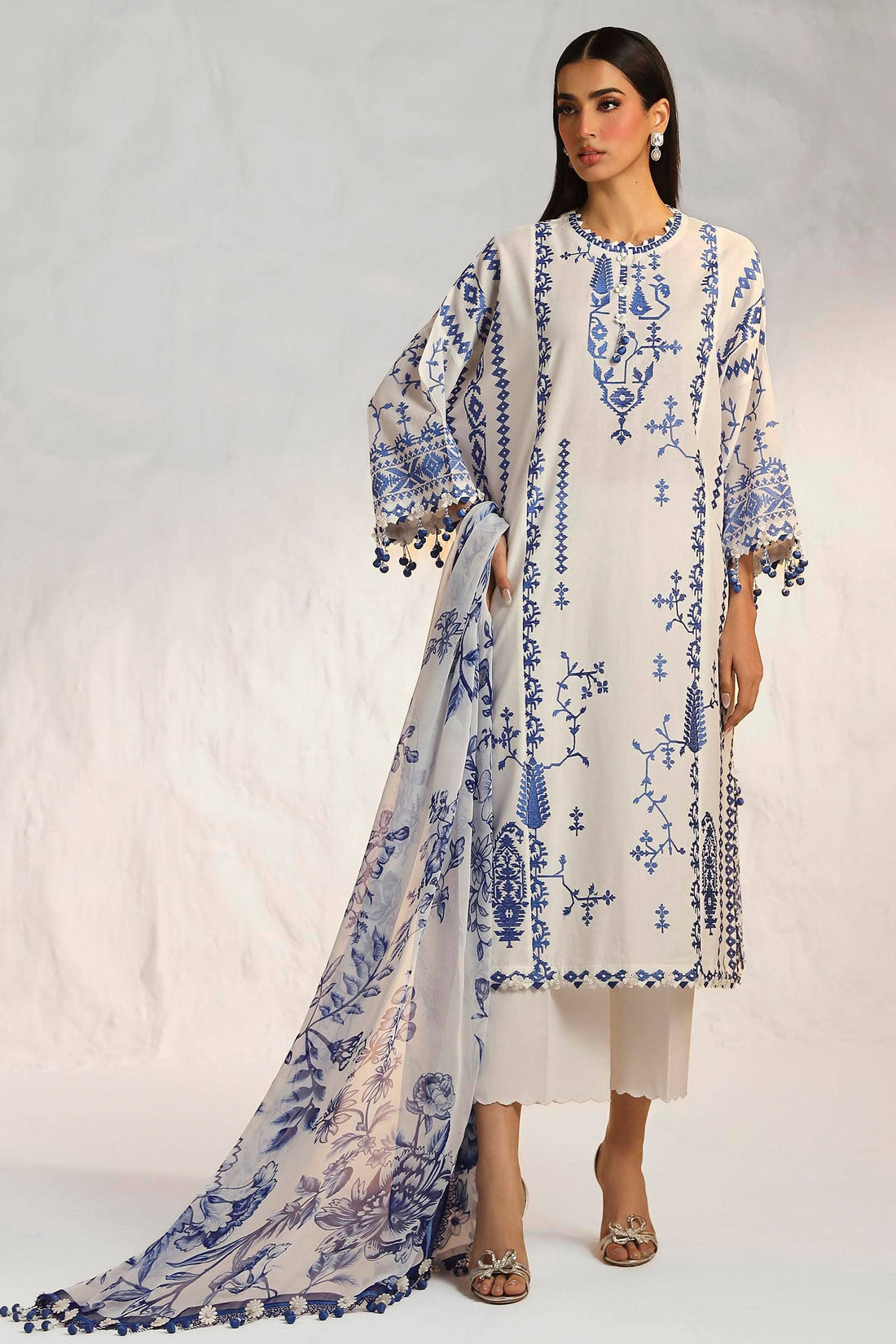Sana Safinaz | Muzlin Summer 24 | 017A-CJ - House Of Hania