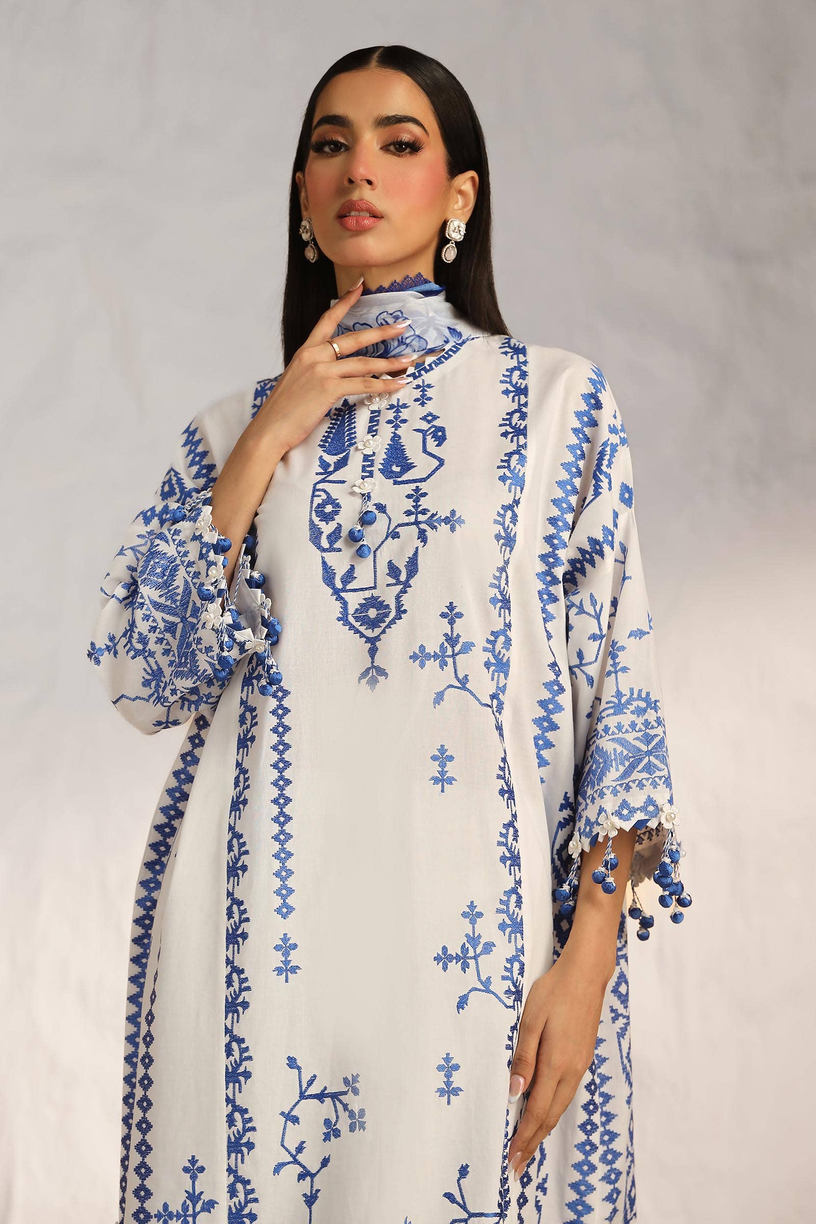 Sana Safinaz | Muzlin Summer 24 | 017A-CJ - House Of Hania