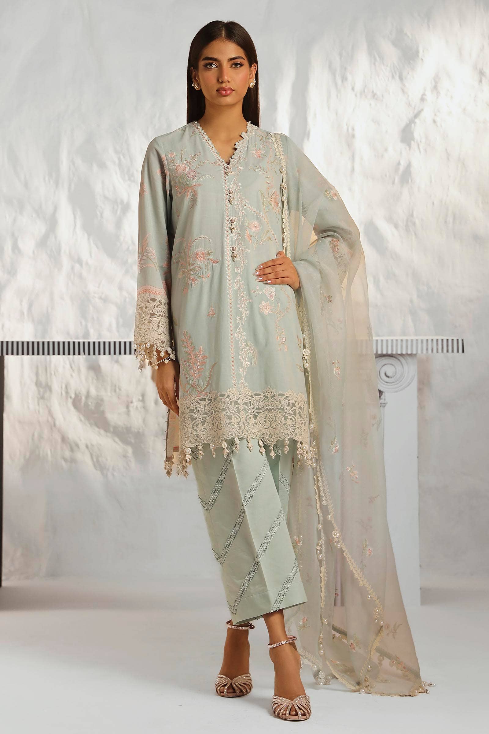 Sana Safinaz | Muzlin Summer 24 | 018A-CV - House Of Hania