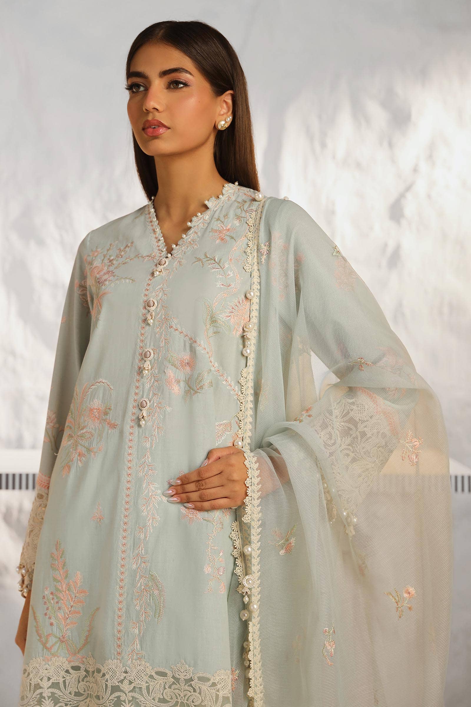Sana Safinaz | Muzlin Summer 24 | 018A-CV - House Of Hania