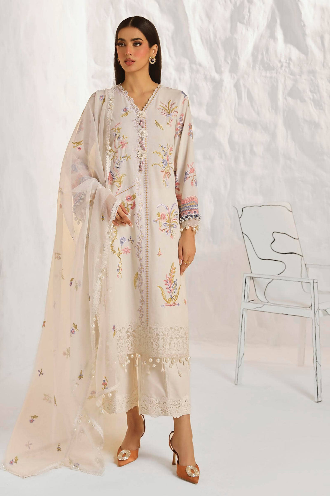 Sana Safinaz | Muzlin Summer 24 | 018B-CV - House Of Hania