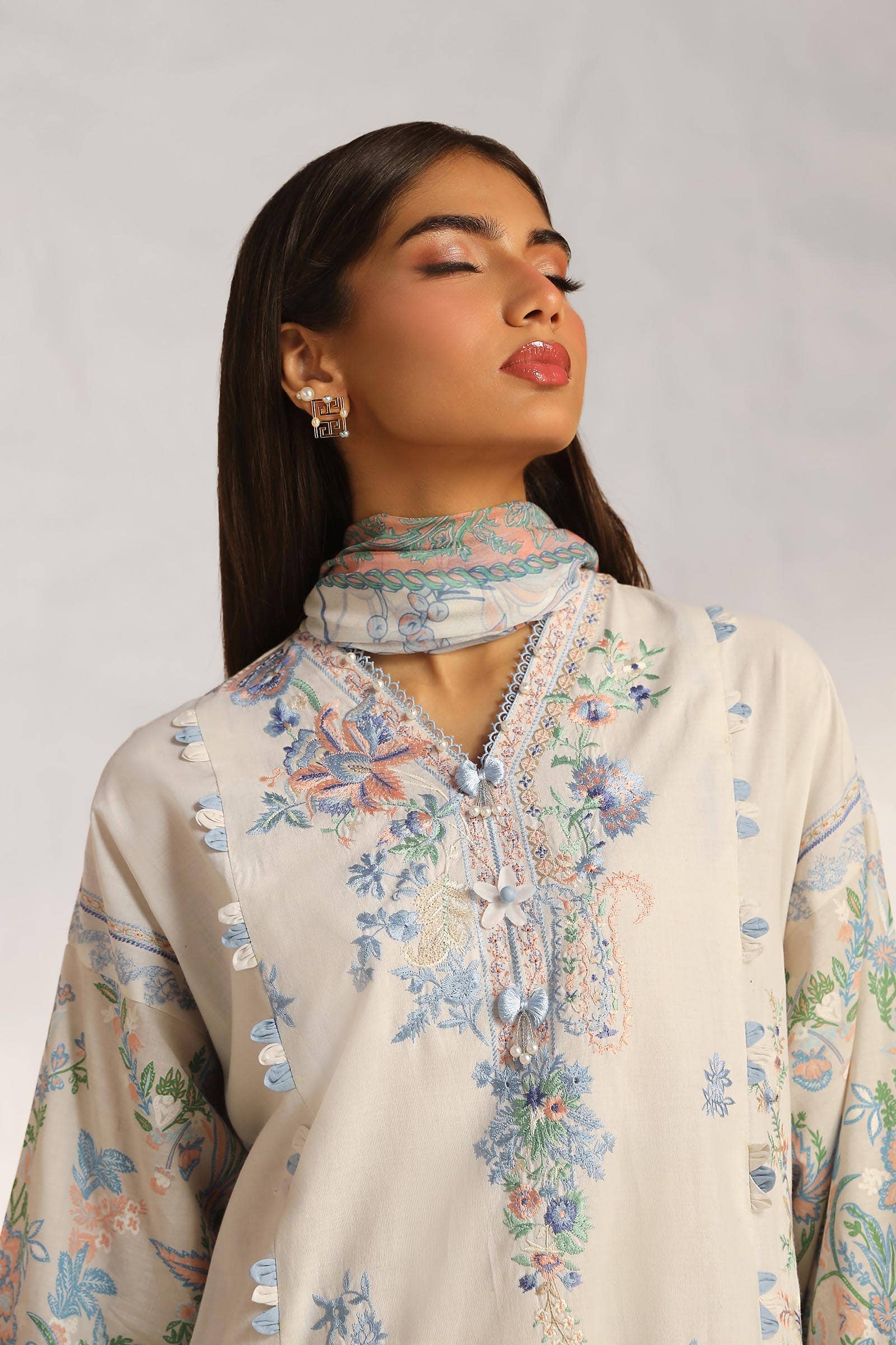 Sana Safinaz | Muzlin Summer 24 | 019A-CJ - House Of Hania