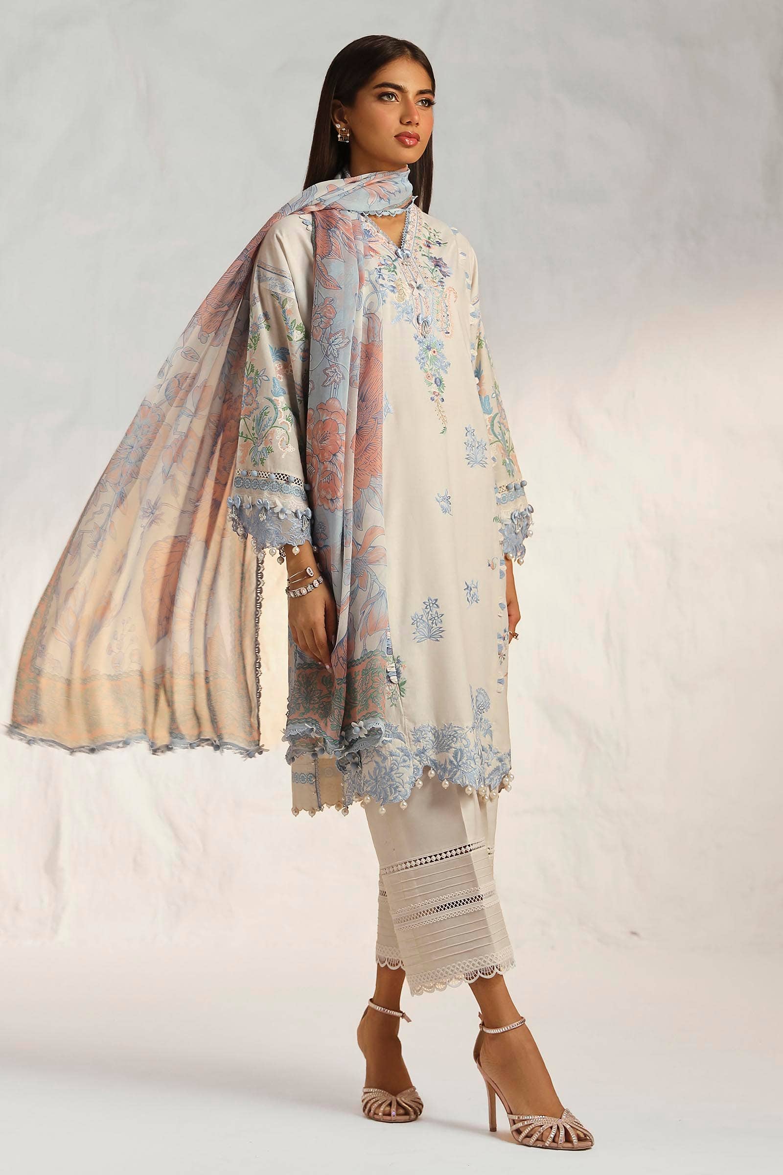 Sana Safinaz | Muzlin Summer 24 | 019A-CJ - House Of Hania
