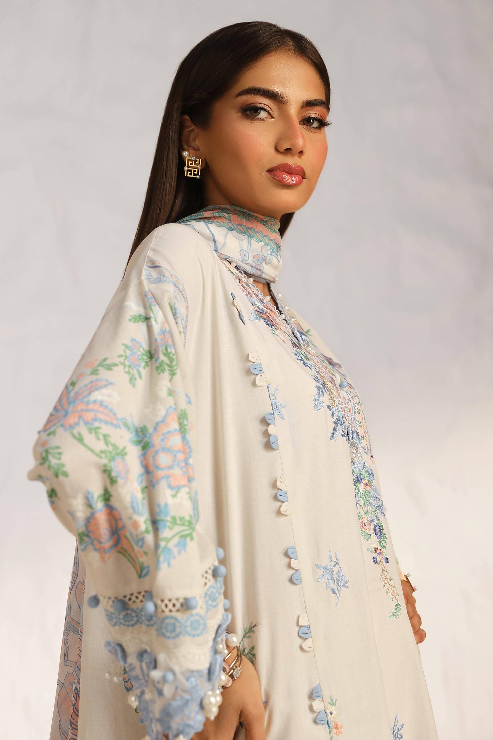 Sana Safinaz | Muzlin Summer 24 | 019A-CJ - House Of Hania