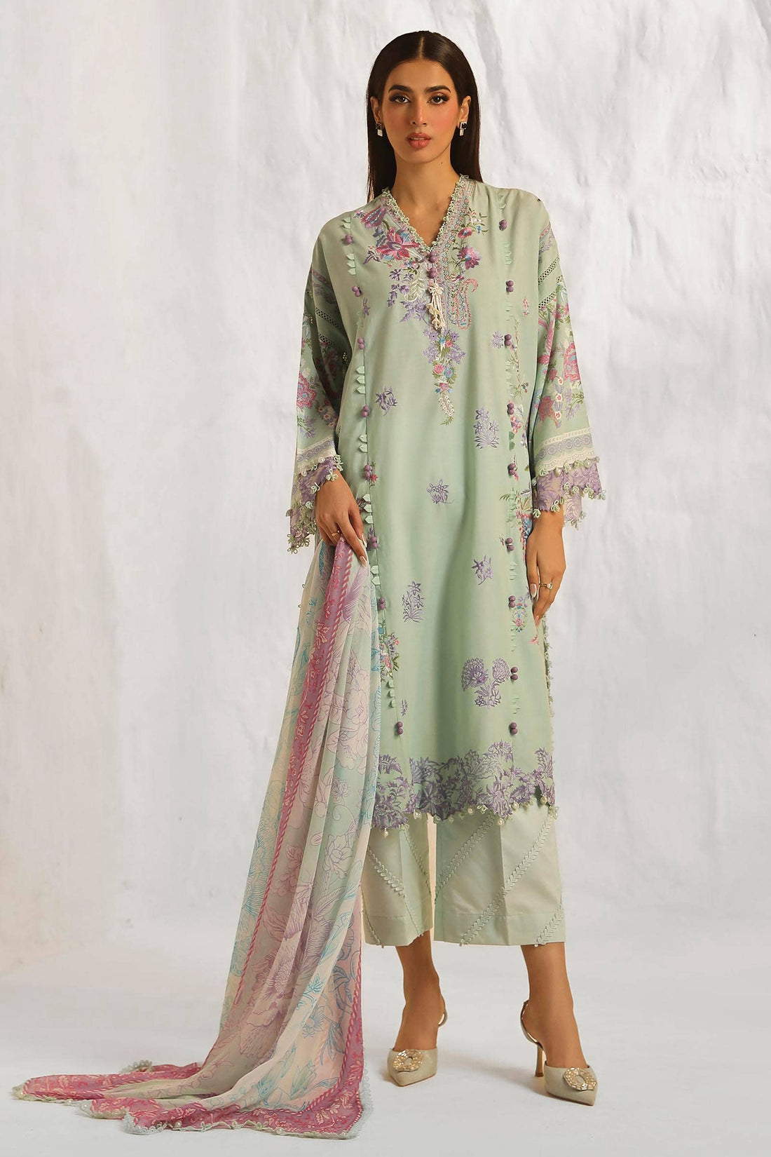 Sana Safinaz | Muzlin Summer 24 | 019B-CJ - House Of Hania