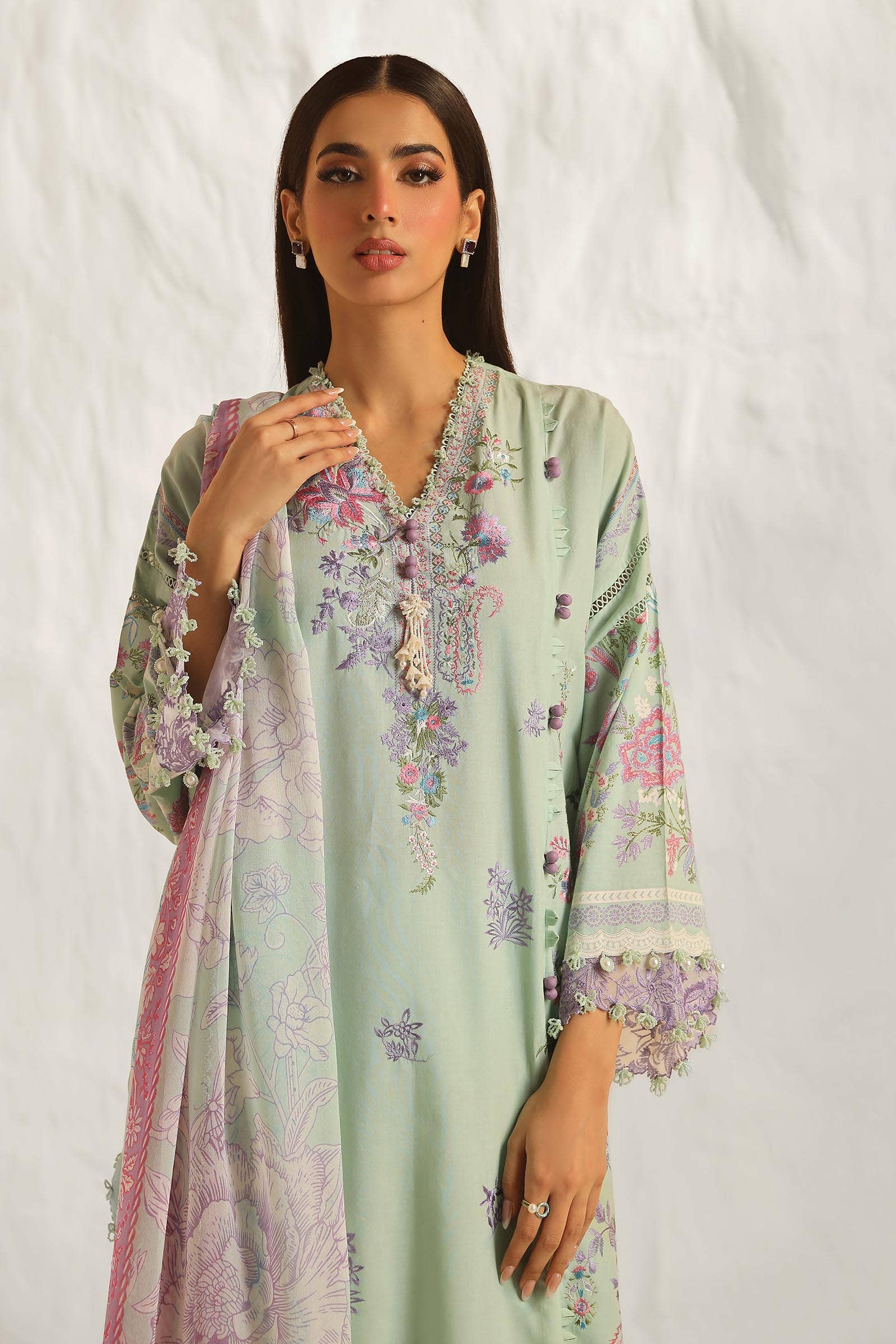 Sana Safinaz | Muzlin Summer 24 | 019B-CJ - House Of Hania