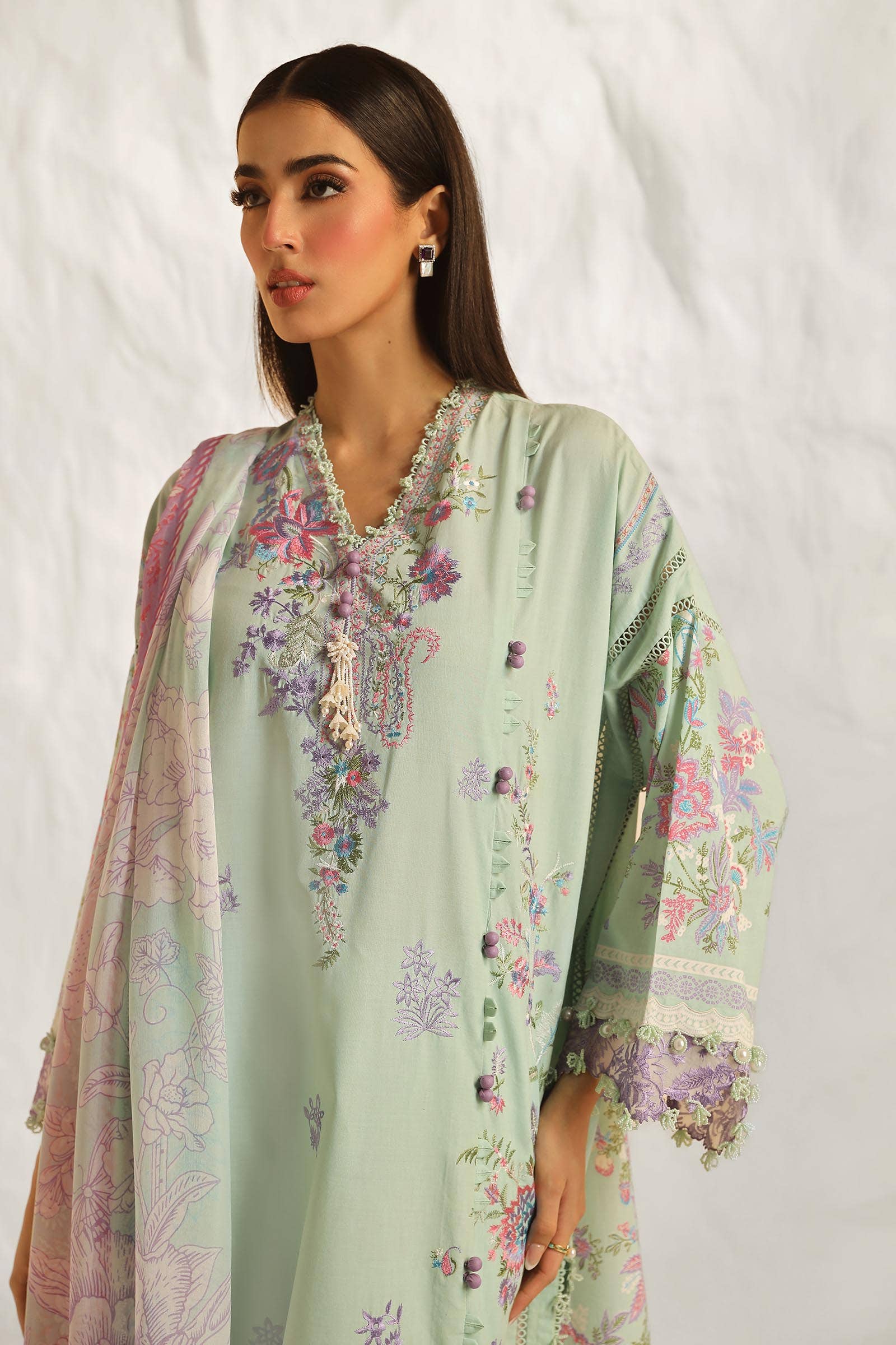 Sana Safinaz | Muzlin Summer 24 | 019B-CJ - House Of Hania