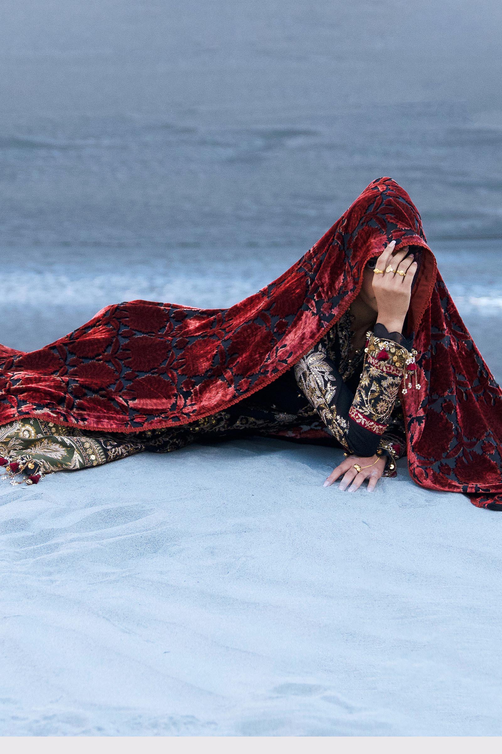 Sana Safinaz | Winter Shawl 24 | S241-001A-3CP - House Of Hania